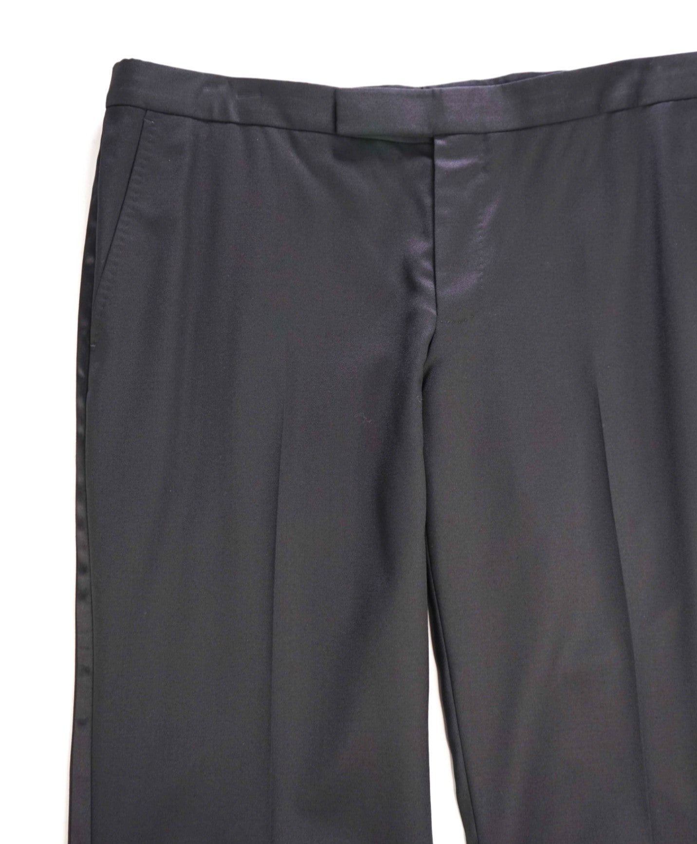 $790 Z ZEGNA - Black Wool Tuxedo Pants - 38W