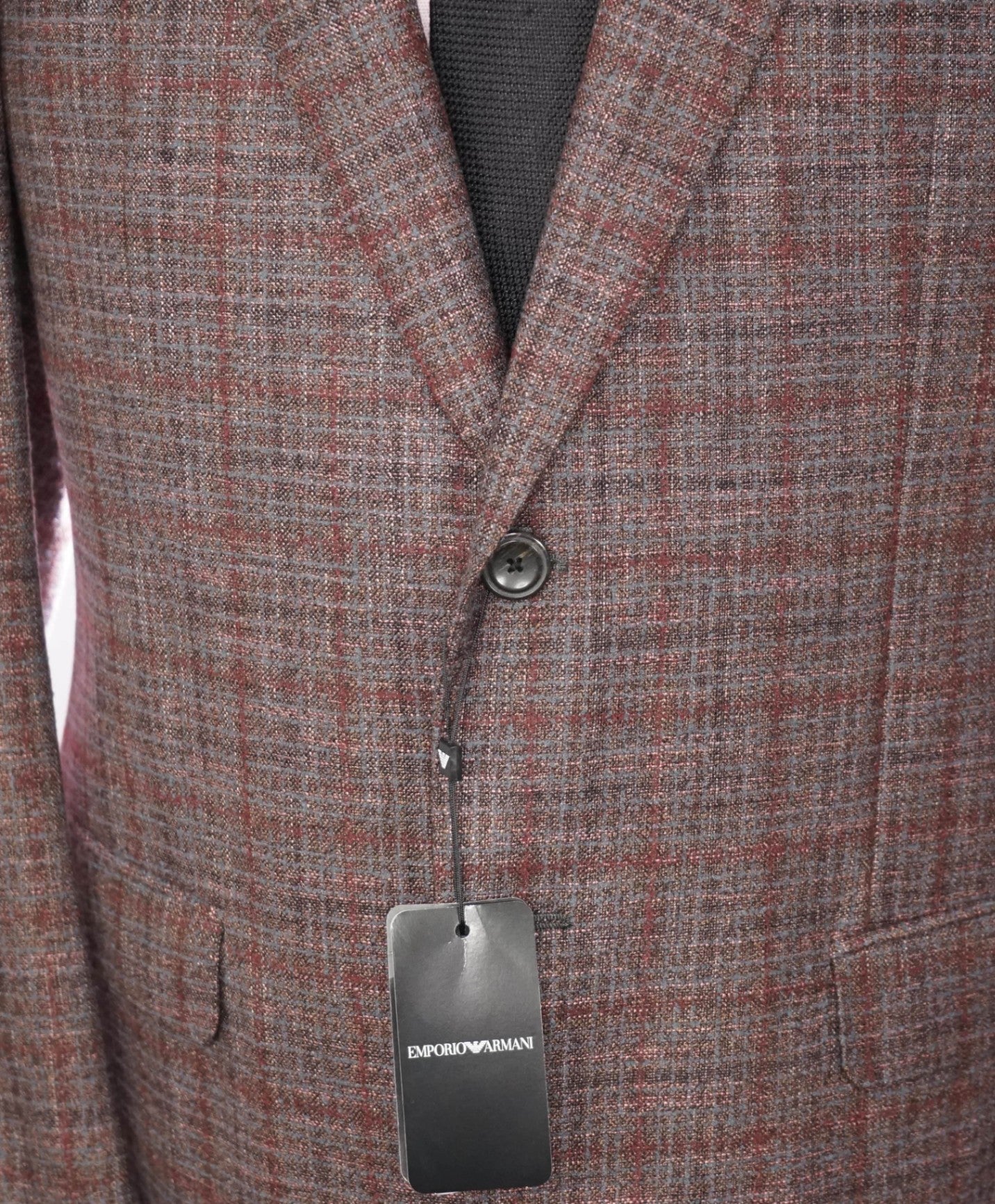 $1,595 EMPORIO ARMANI - Brown/Burgundy Wool "G-LINE" Blazer - 46R