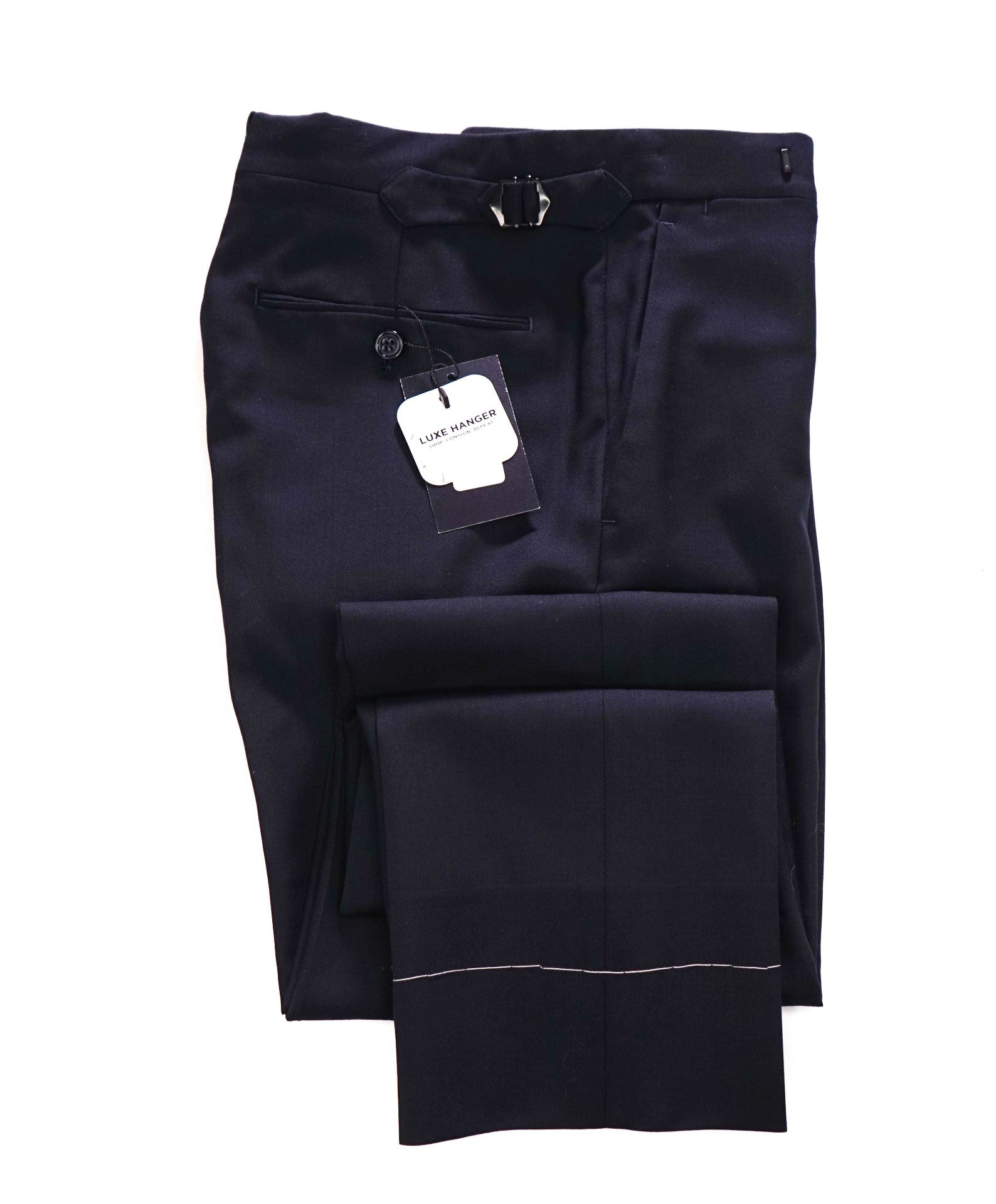 $795 RALPH LAUREN PURPLE LABEL - Navy Wool *SIDE TABS* Pants - 29W