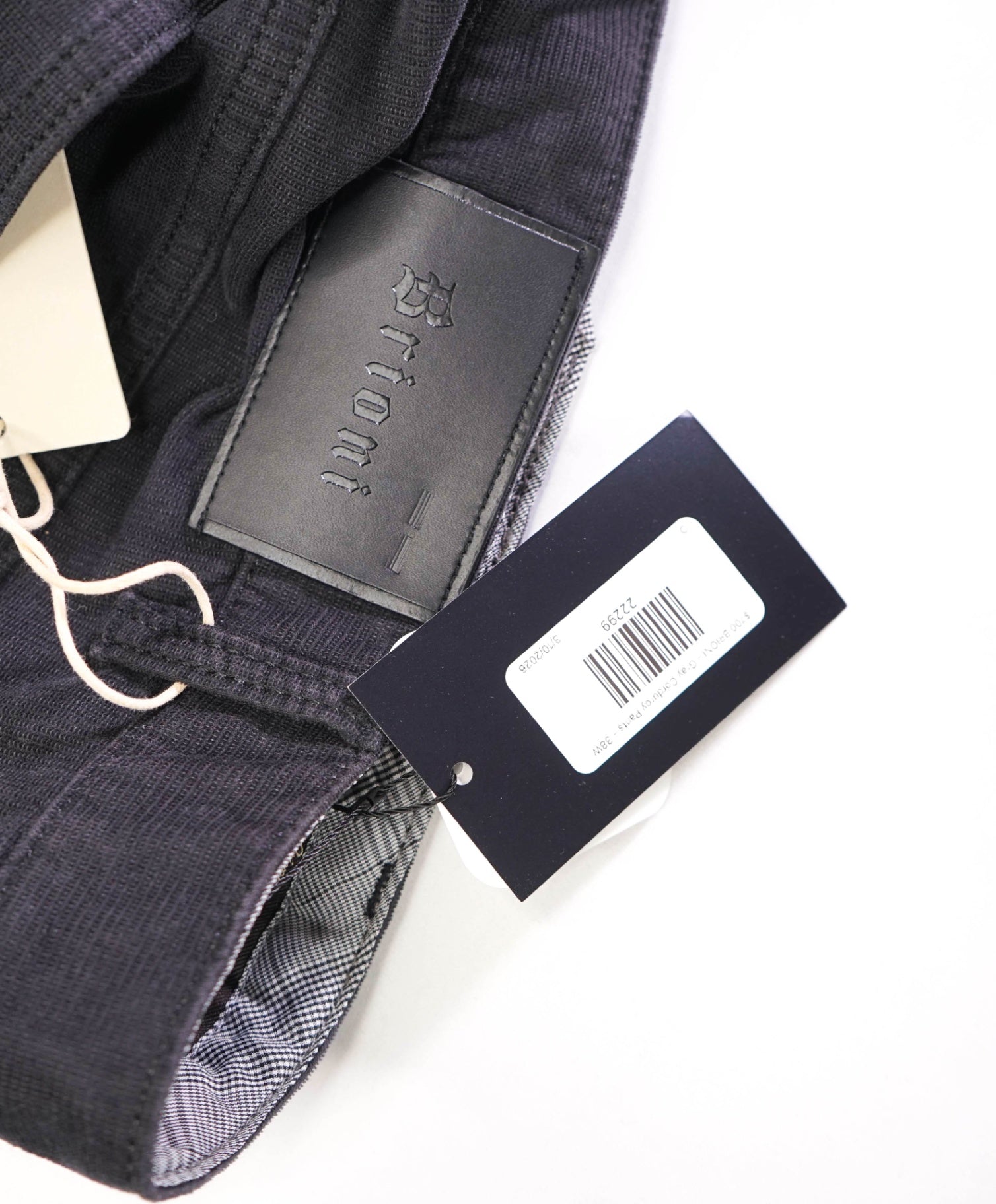 $700 BRIONI - Gray Corduroy 5-Pocket Casual Pants - 38W
