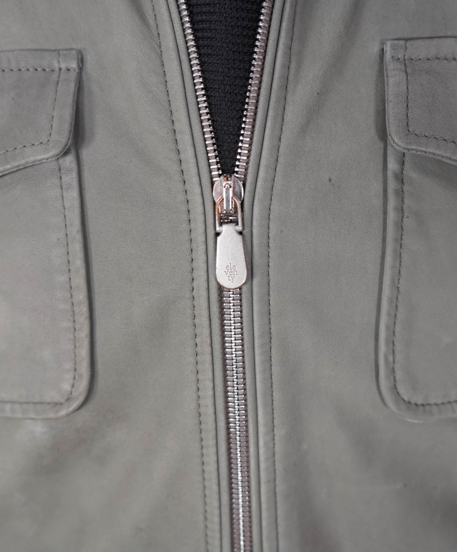 $1,800 ELEVENTY - Sage Green Lamb Leather Sefari Jacket - 42
