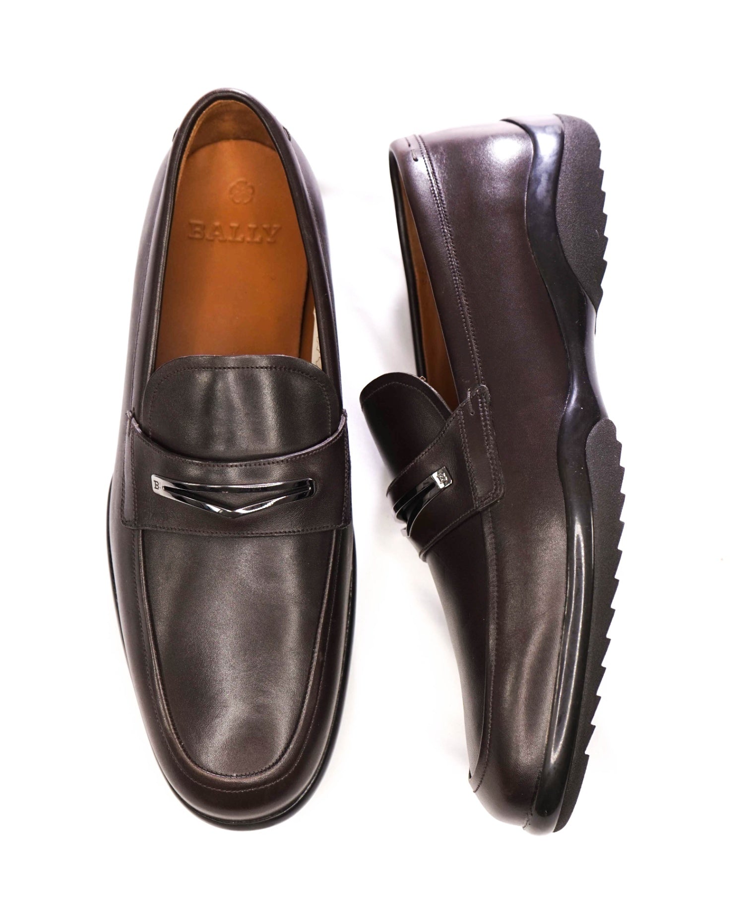 $525 BALLY - Brown Leather Loafers - US 9.5 (8.5UK)