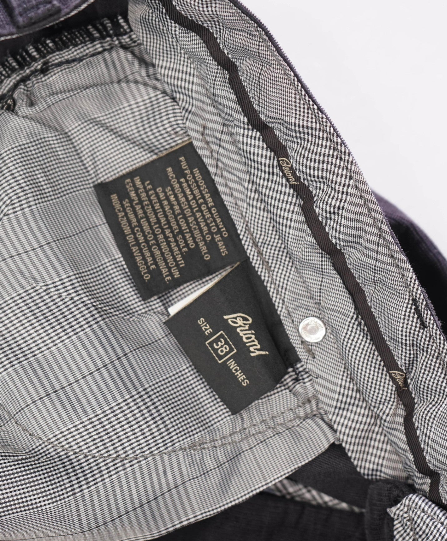 $700 BRIONI - Gray Corduroy 5-Pocket Casual Pants - 38W