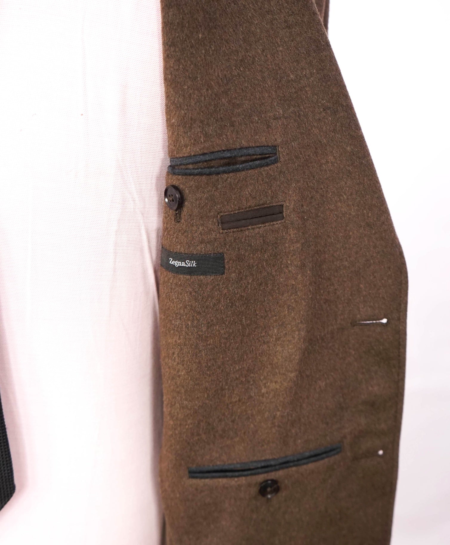 $4,895 ZEGNA - Brown 100% Silk + LAMB SUEDE Blazer - 38R