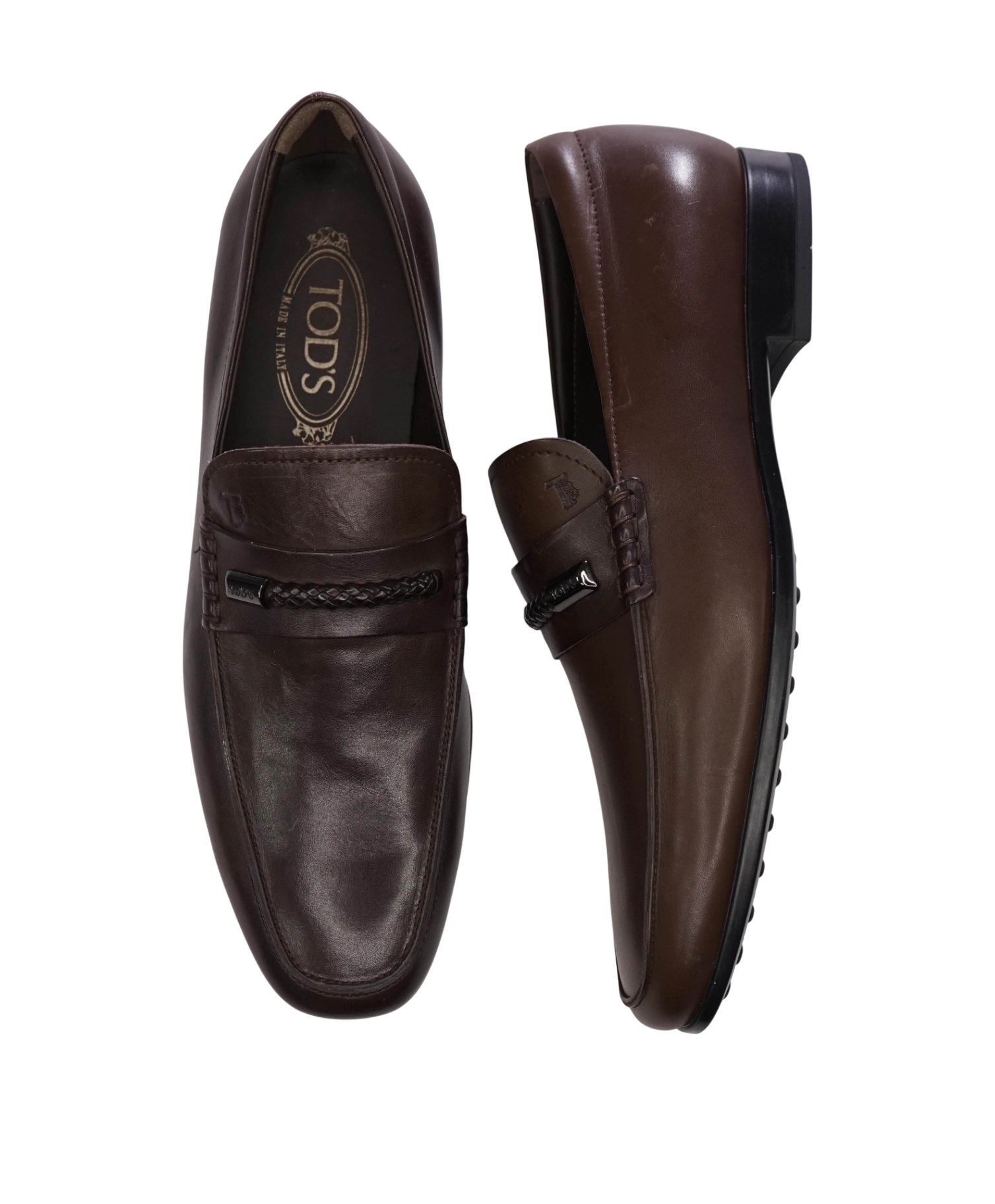 $750 TOD'S - *DISPLAY* Brown Leather Loafers - US 8 (7UK)