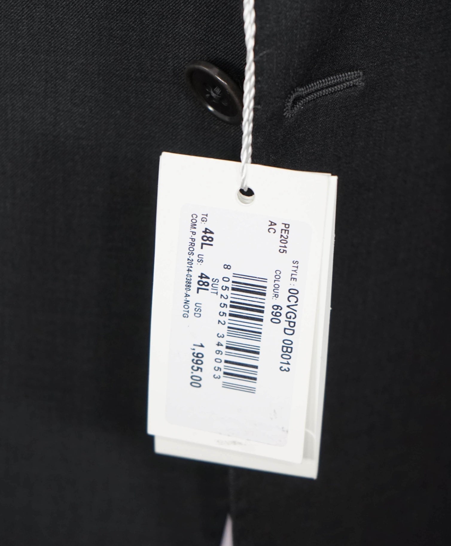 $1,995 ARMANI COLLEZIONI - Solid Gray "G LINE" Wool Suit - 48L