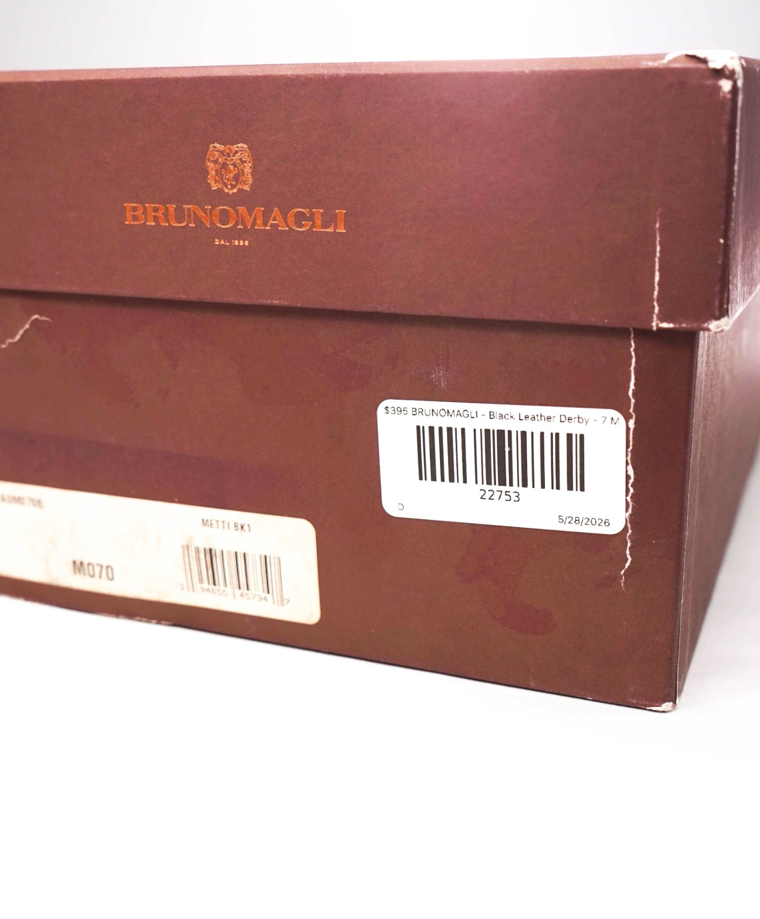 $395 BRUNOMAGLI - Black Leather Derby - 7 M