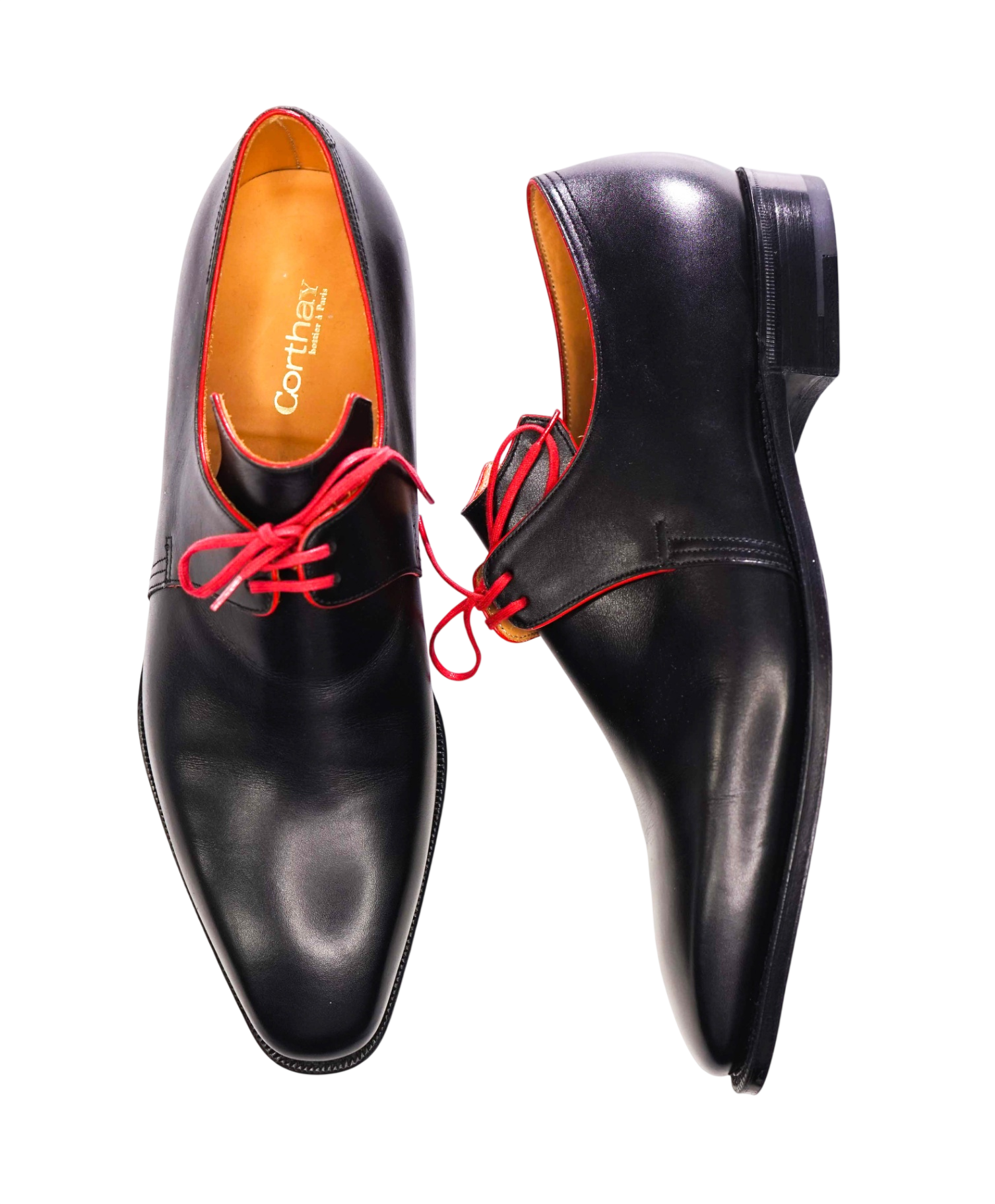 $2,580 CORTHAY - Black Leather "Arca" Derby - 8