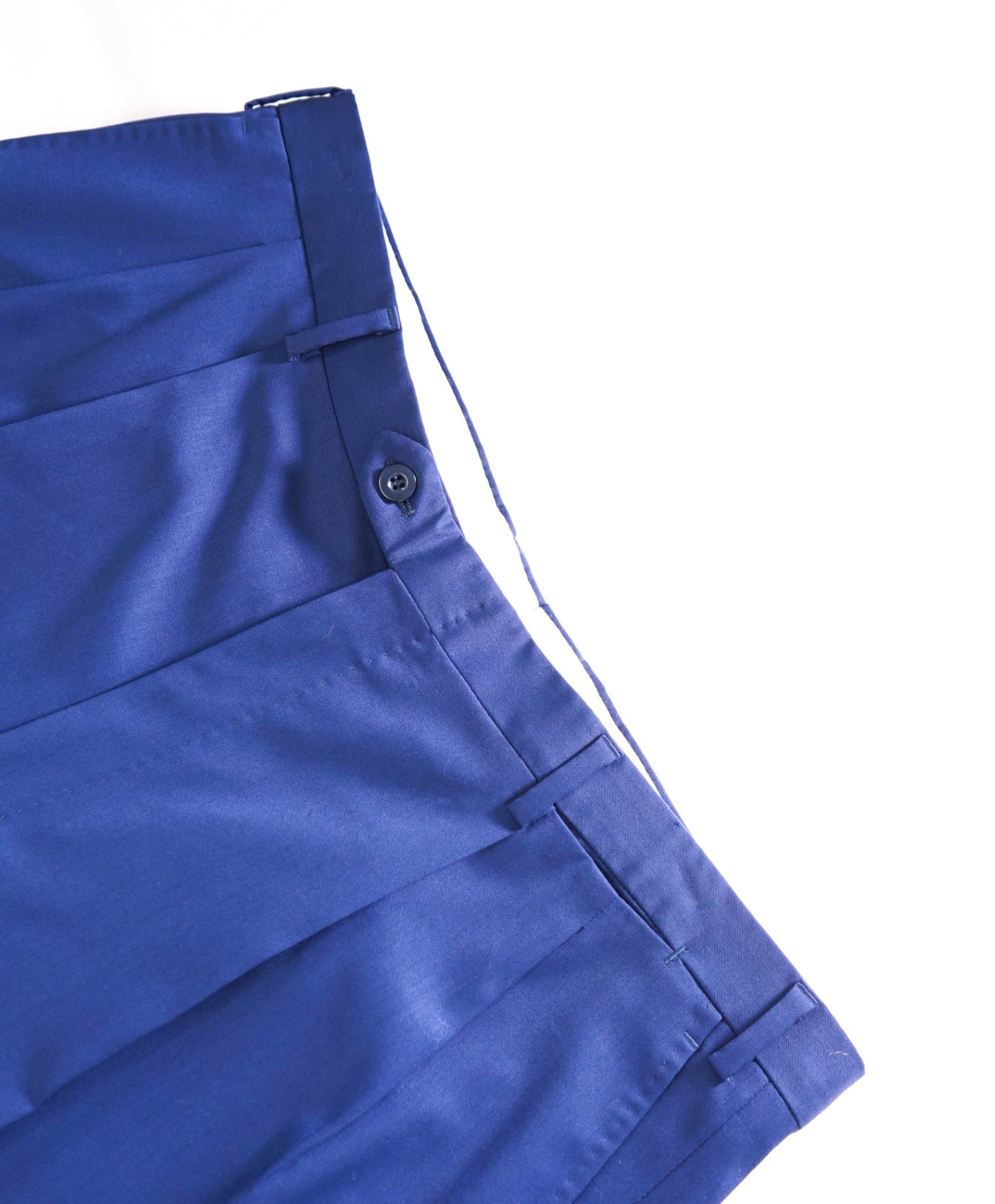 $1,095 BRIONI - *DAMAGED* Solid Blue 140's Wool Pleated Pants - 37W