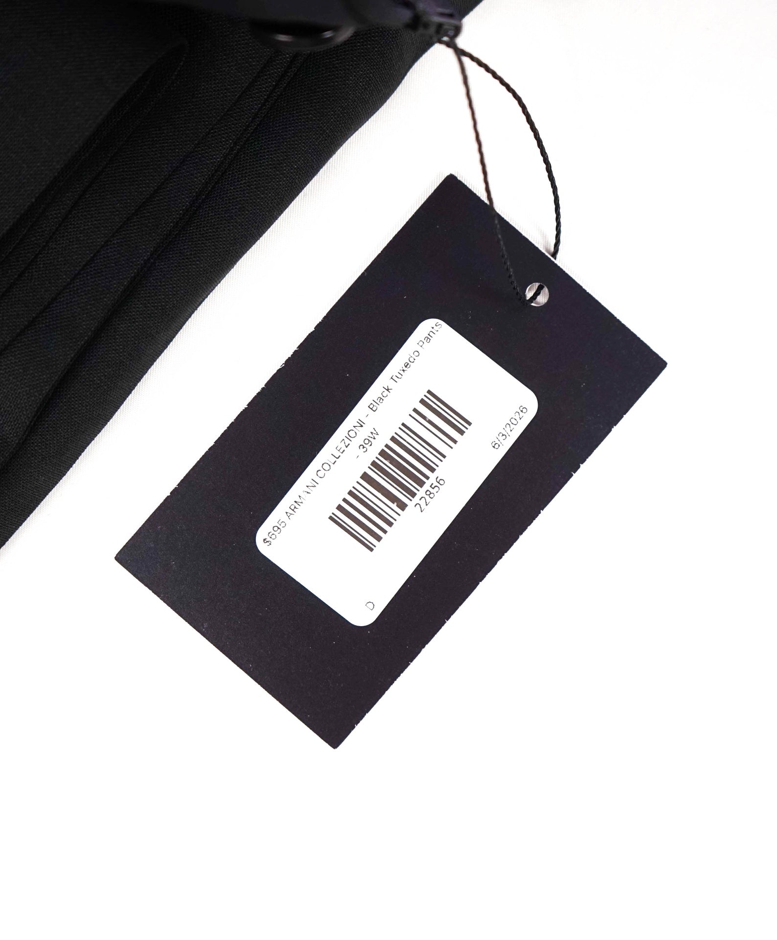 $695 ARMANI COLLEZIONI - Black Tuxedo Pants - 39W