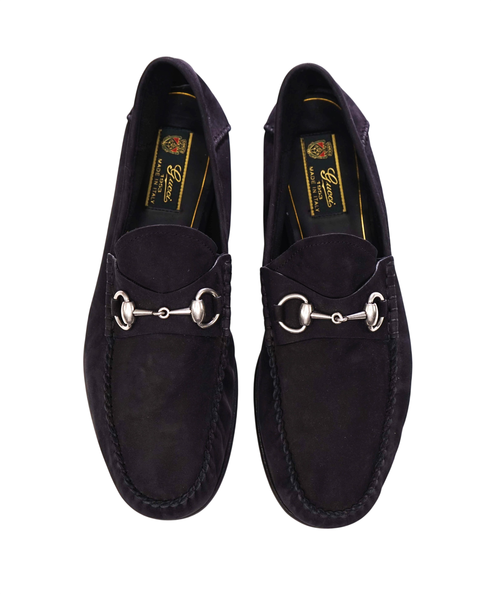 $1,090 GUCCI - Black Suede Unlined Venetian Loafers - US 9 (8.5G)
