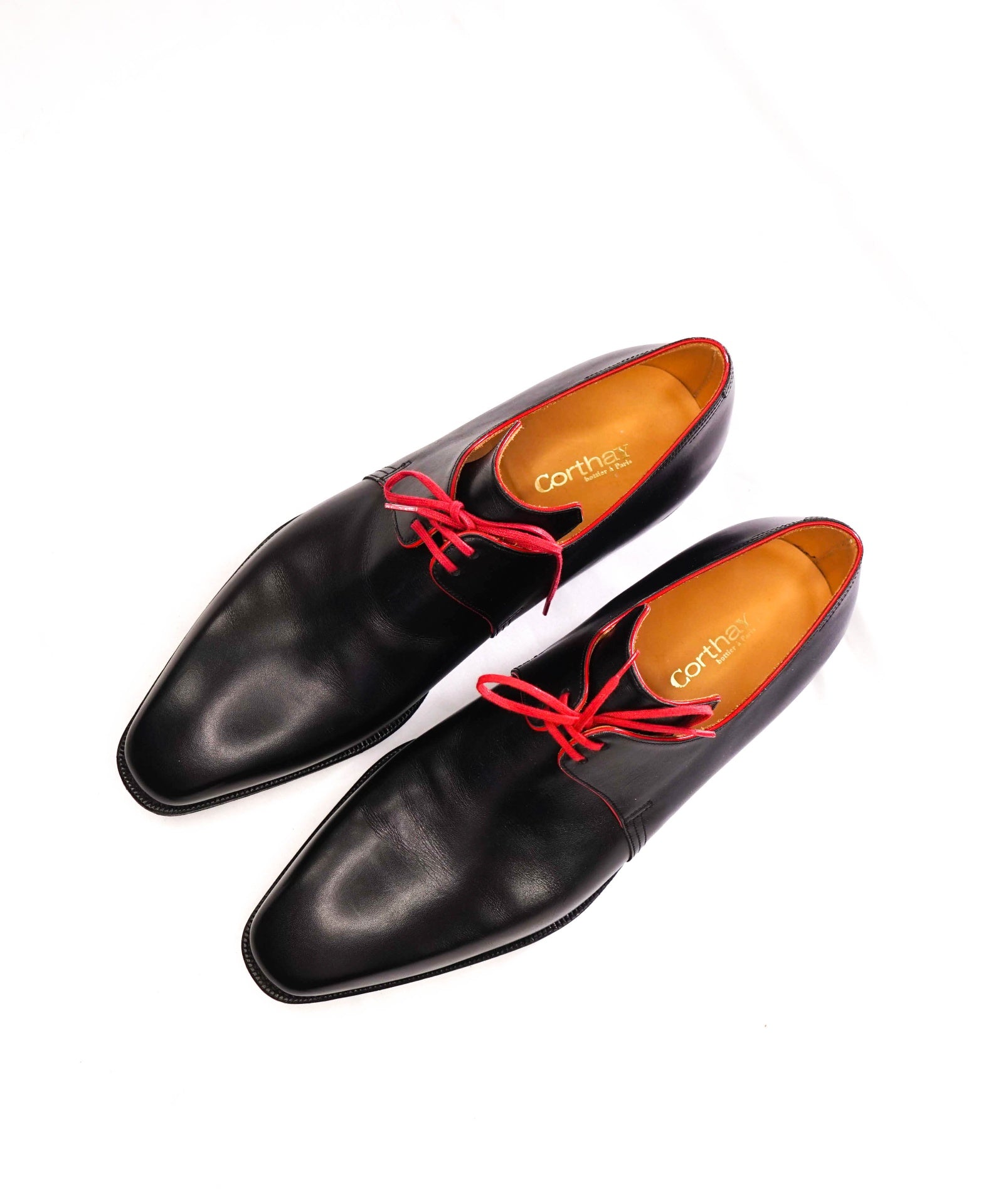 $2,580 CORTHAY - Black Leather "Arca" Derby - 8