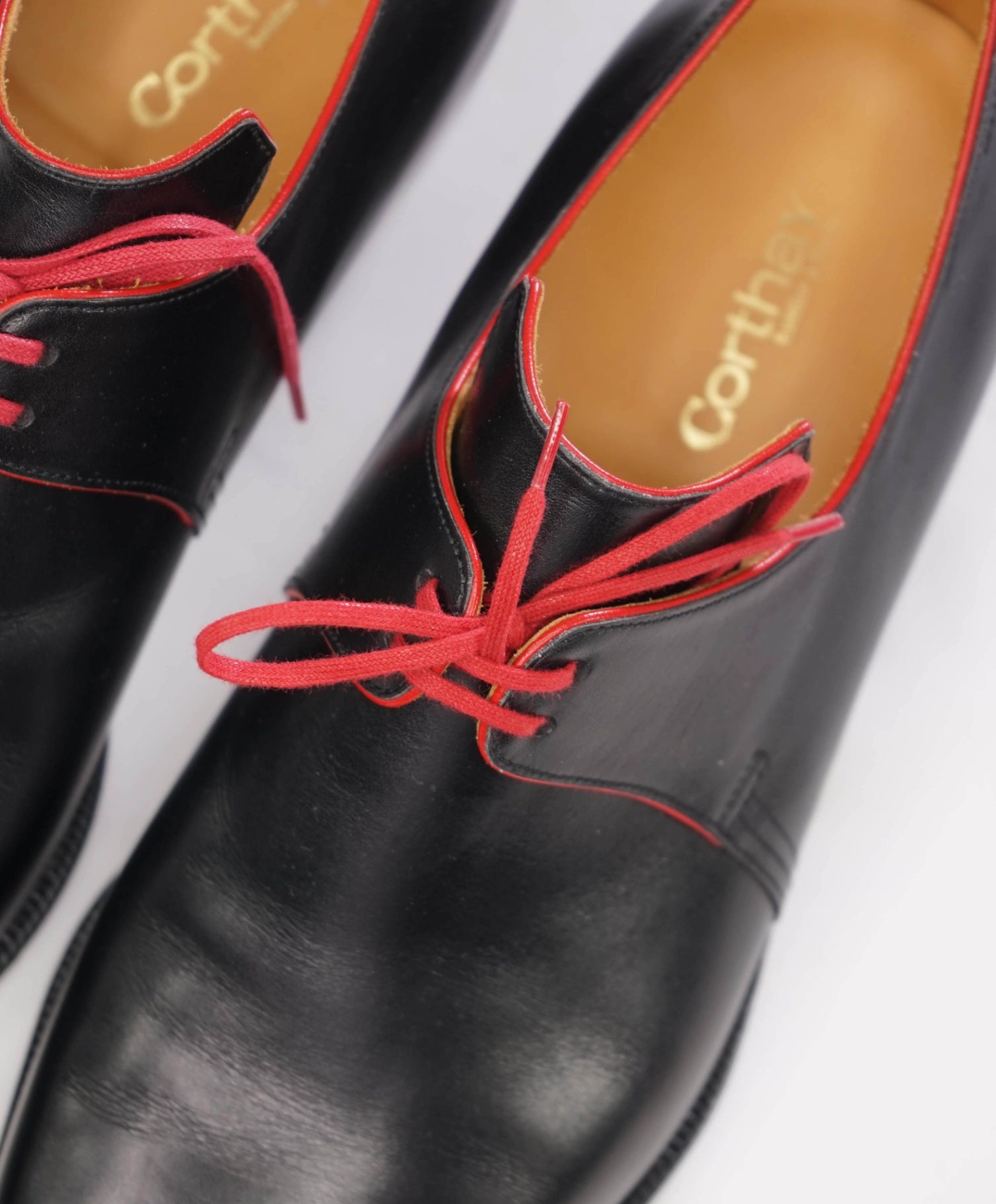 $2,580 CORTHAY - Black Leather "Arca" Derby - 8