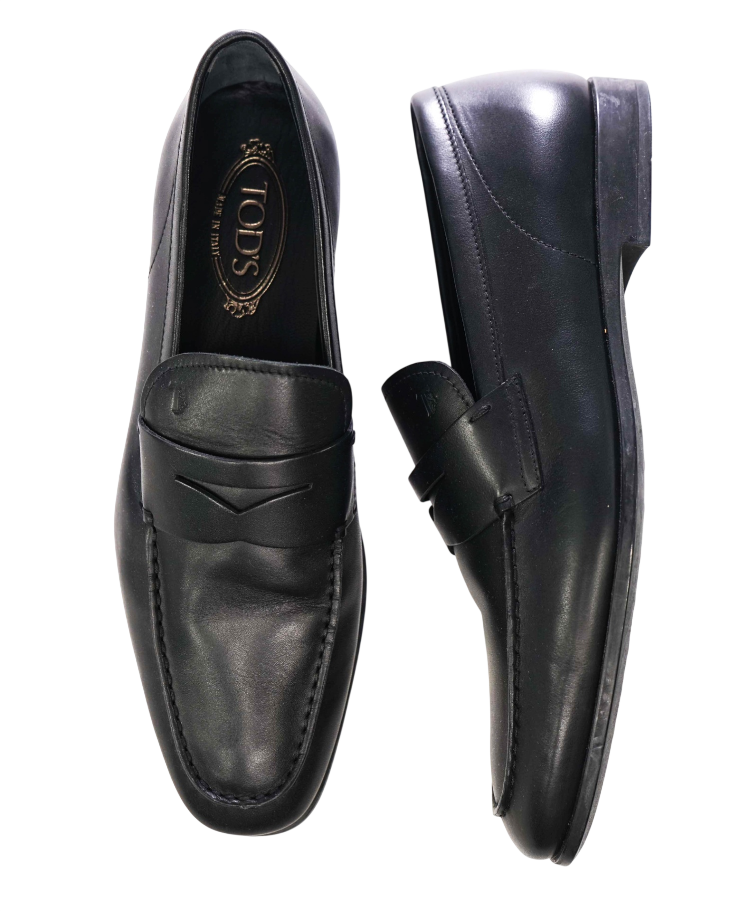 $925 TOD'S - Black Leather Loafers - US 9.5 (8.5UK)