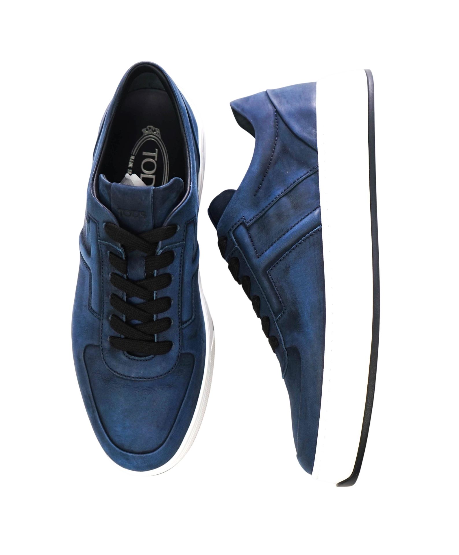 $995 TOD'S - Navy Blue Suede Sneakers - US 9 (8UK)
