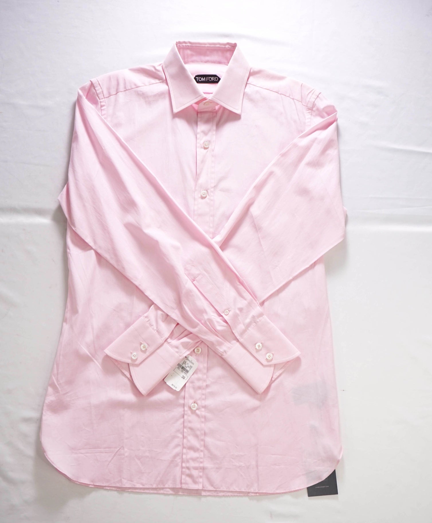 $615 TOM FORD - Solid Pink Cotton Dress Shirt - 15.5 / 39