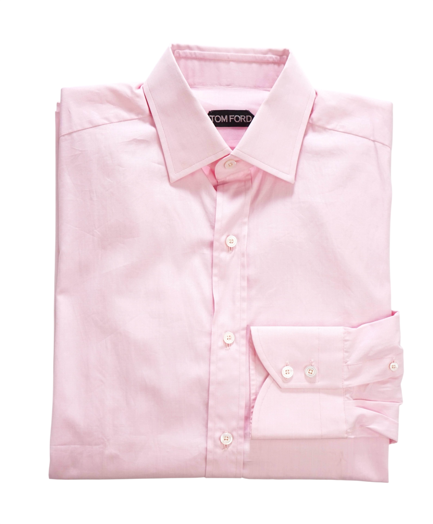 $615 TOM FORD - Solid Pink Cotton Dress Shirt - 15.5 / 39