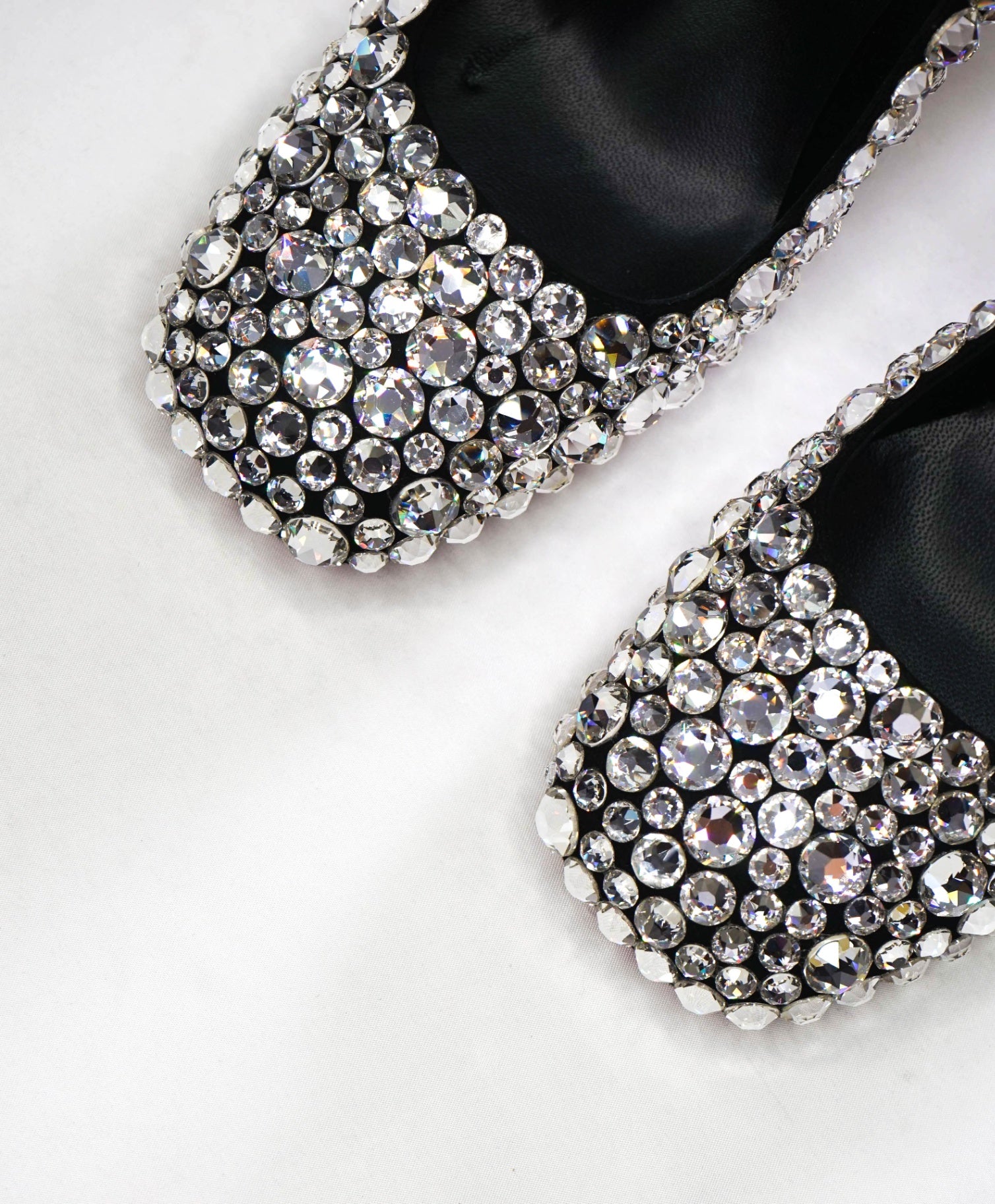 $2,995 LOUBOUTIN - "MINNY MAXI" Crystal-Embellished Black Suede 70mm Pumps - US 7 (37EU)