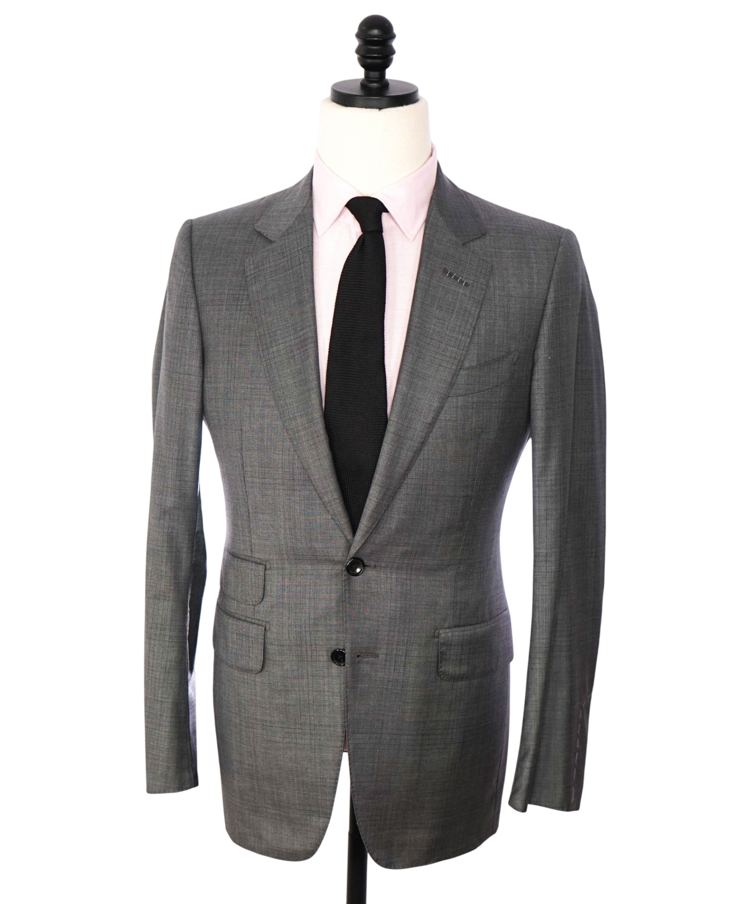 $5,490 TOM FORD - Gary Plaid Wool/Silk "BASE E" Suit - 36R