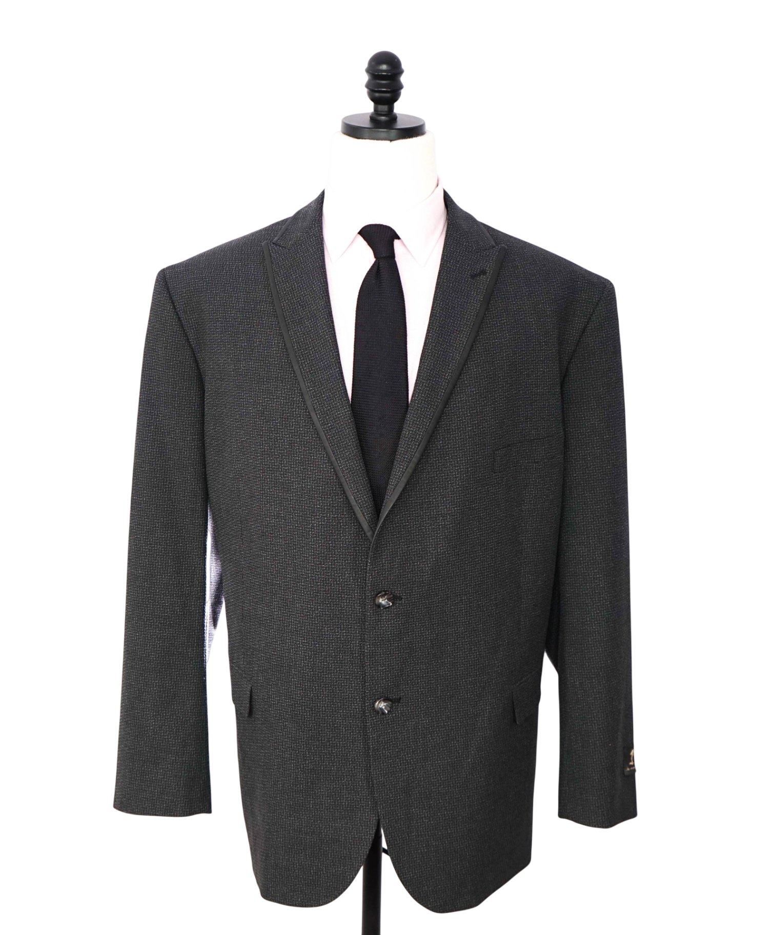 $375 "1 LIKE NO OTHER" - Gray Polyester/Viscose Peak Lapel Blazer - 46
