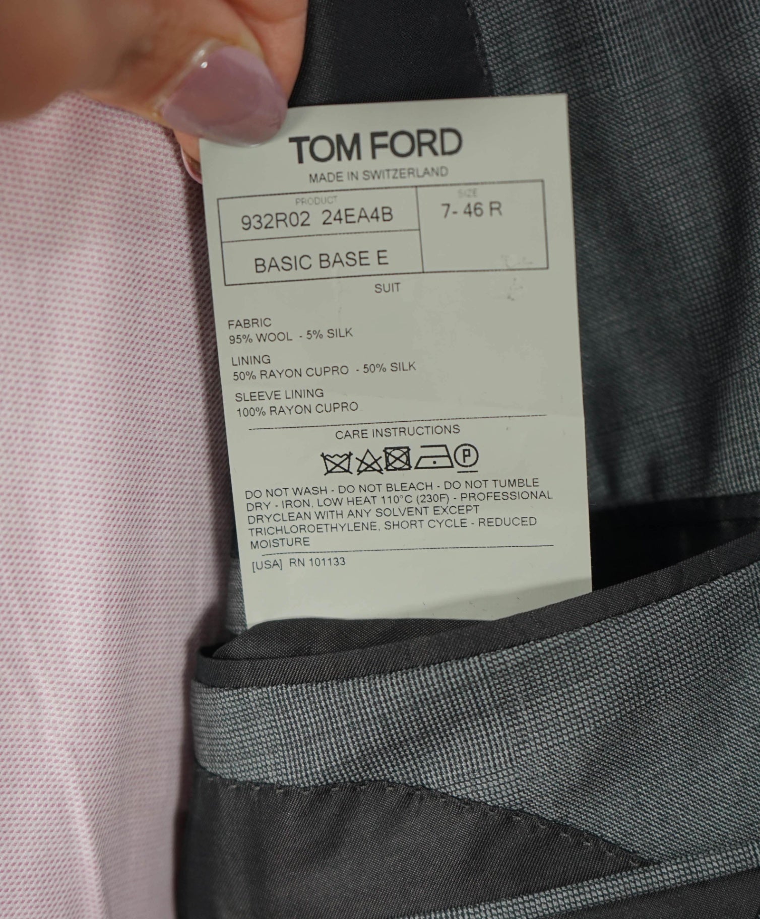 $5,490 TOM FORD - Gary Plaid Wool/Silk "BASE E" Suit - 36R