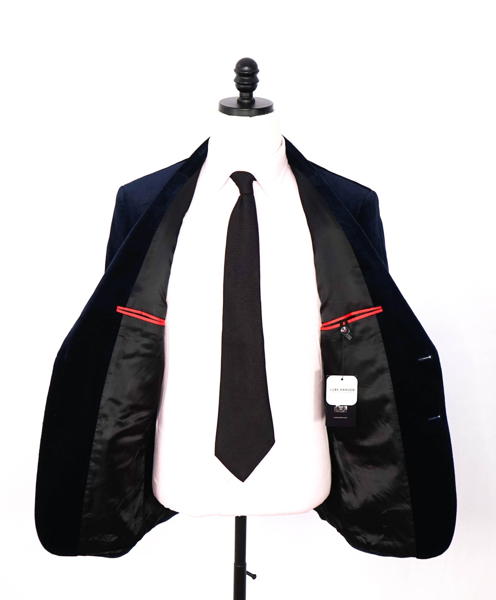 $400 HUGO BOSS - Navy Blue Velvet Blazer - 42S