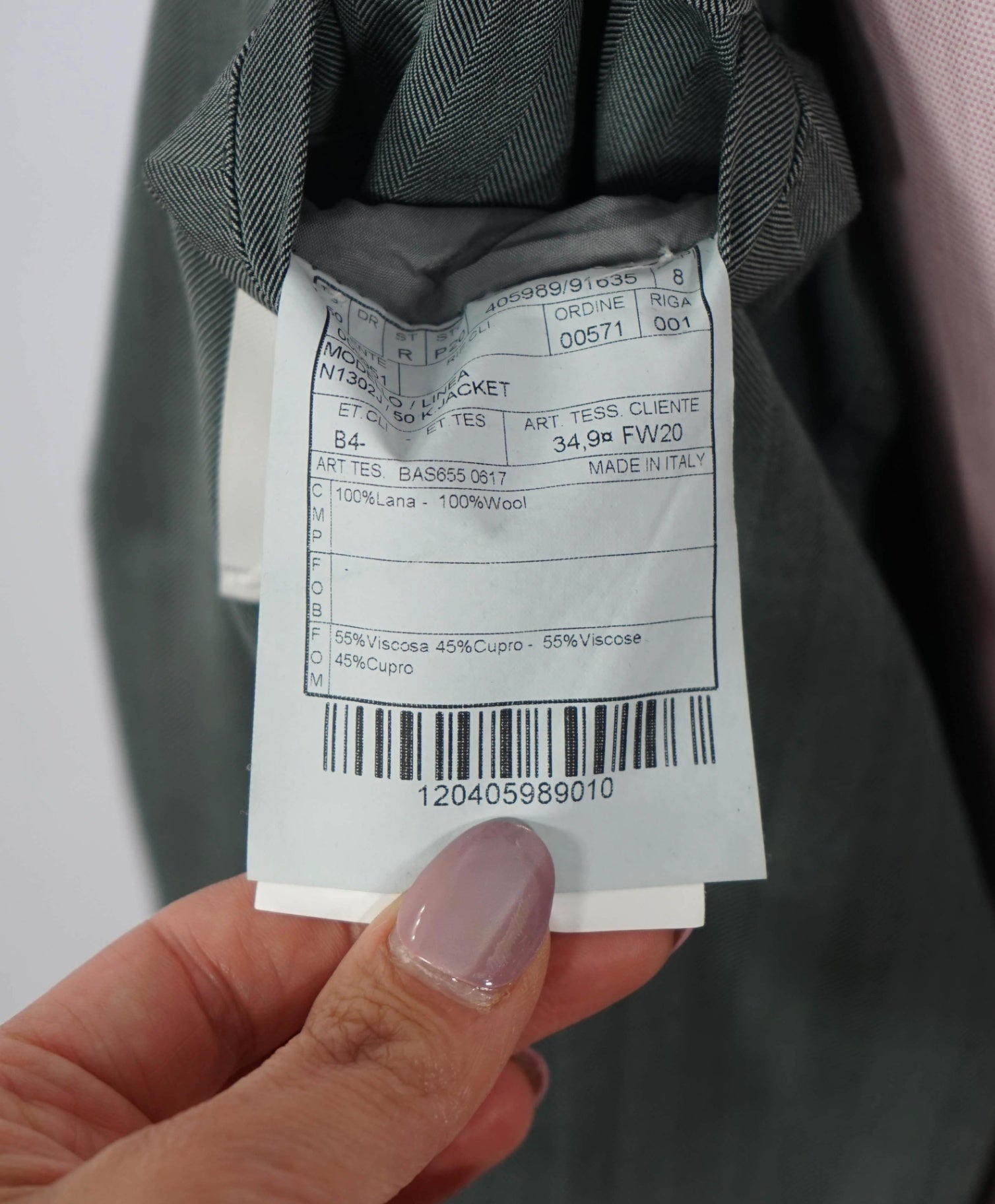 $1,595 BOGLIOLI - Green Herringbone Wool Blazer - 40R