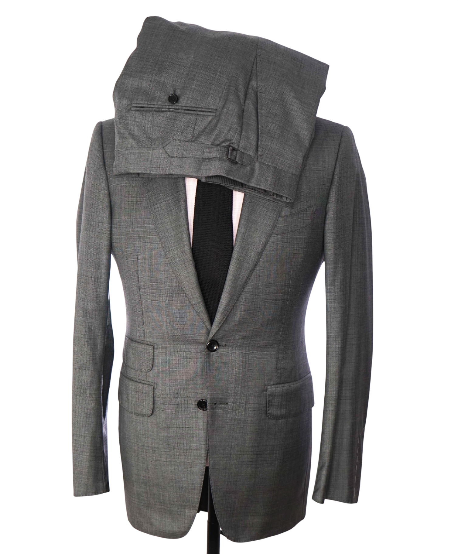 $5,490 TOM FORD - Gary Plaid Wool/Silk "BASE E" Suit - 36R