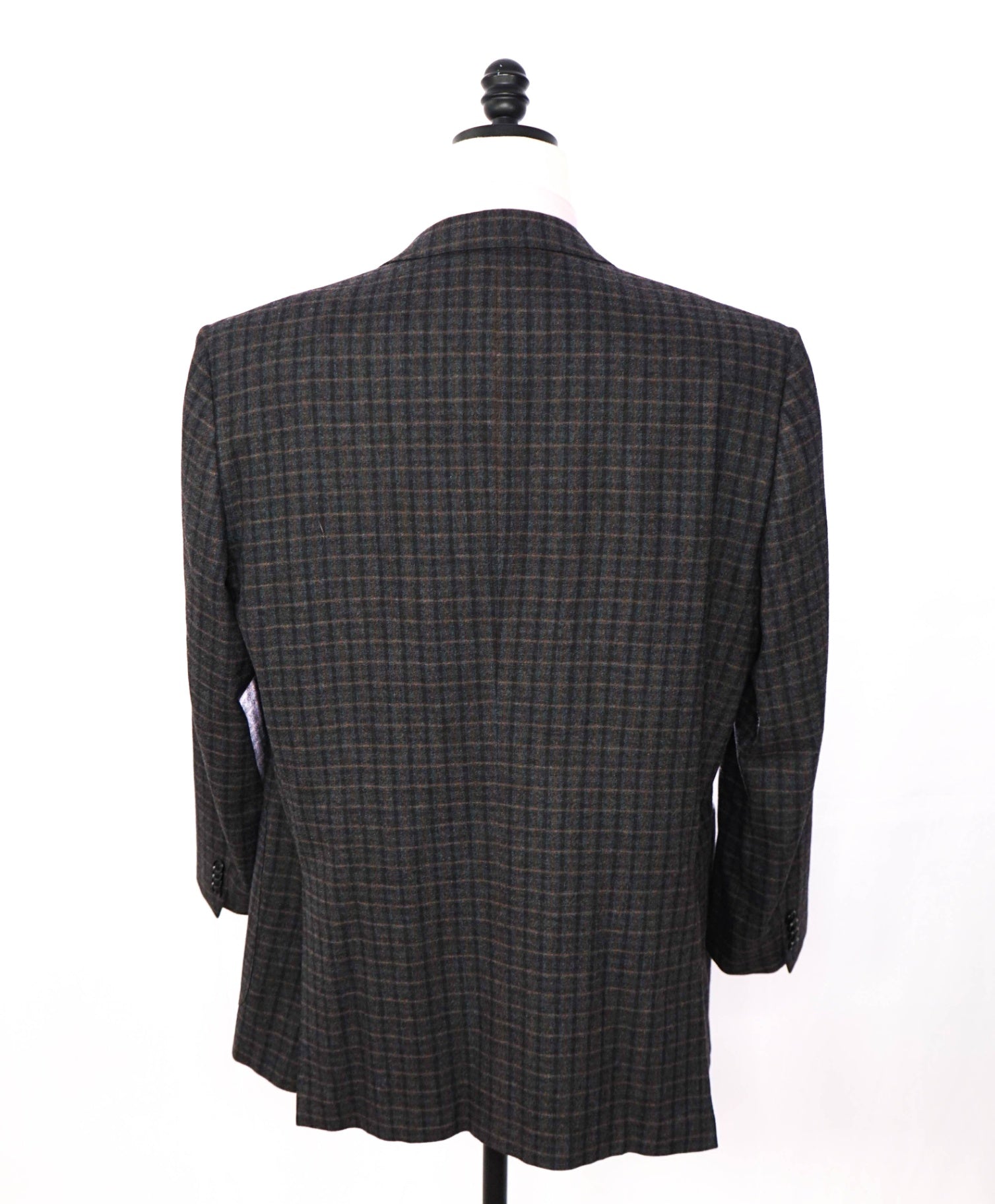 $3,690 ZEGNA - Navy/Brown Plaid Wool/Cashmere Sport Jacket - 46R