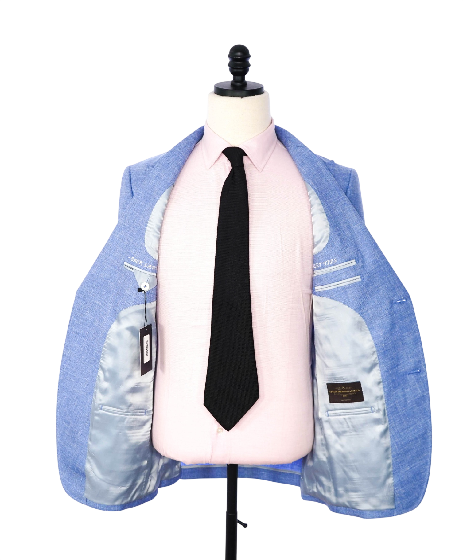 $1,395 VBC for BACK LAWRENCE - Light Blue Wool/Silk/Linen Blazer - 38R