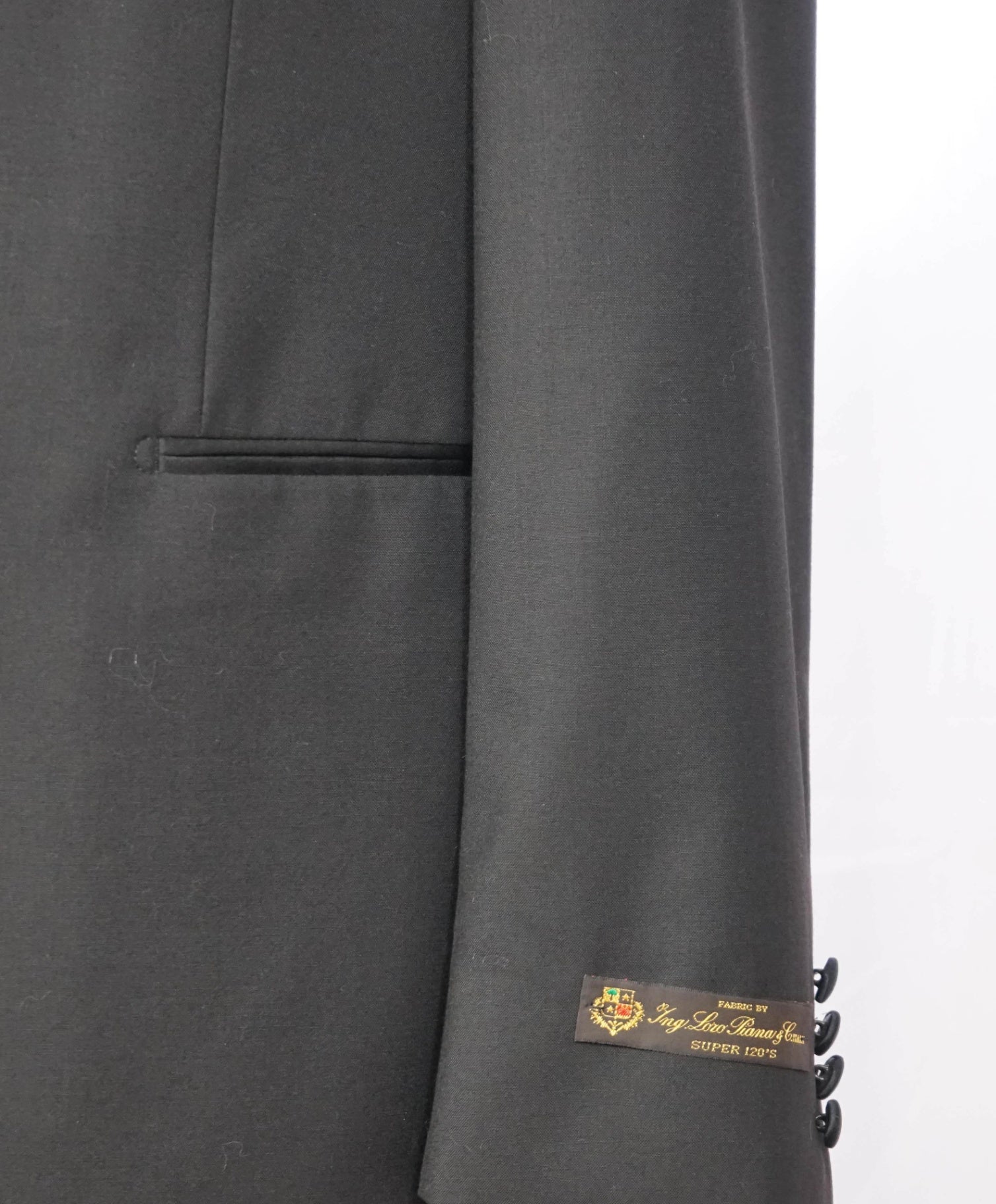 LORO PIANA For SFA - Black Super 120's Wool Dinner Jacket - 44L