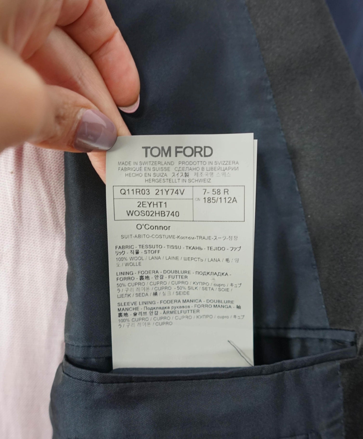 $6,950 TOM FORD - O'Connor Navy Wool Shawl Lapel Tuxedo - 48R