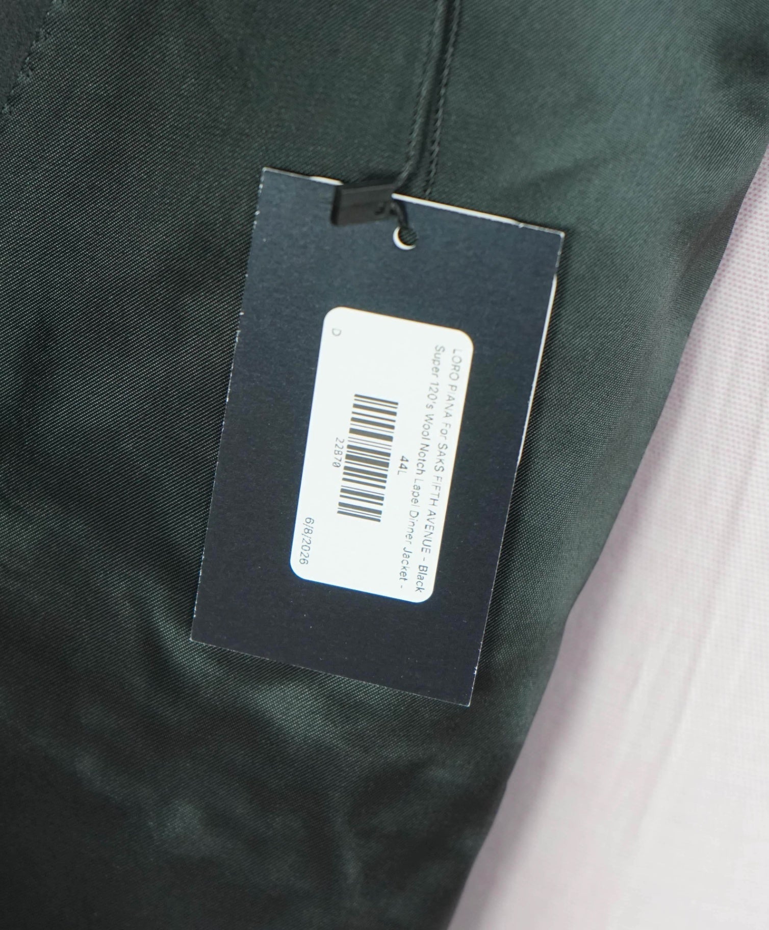 LORO PIANA For SFA - Black Super 120's Wool Dinner Jacket - 44L
