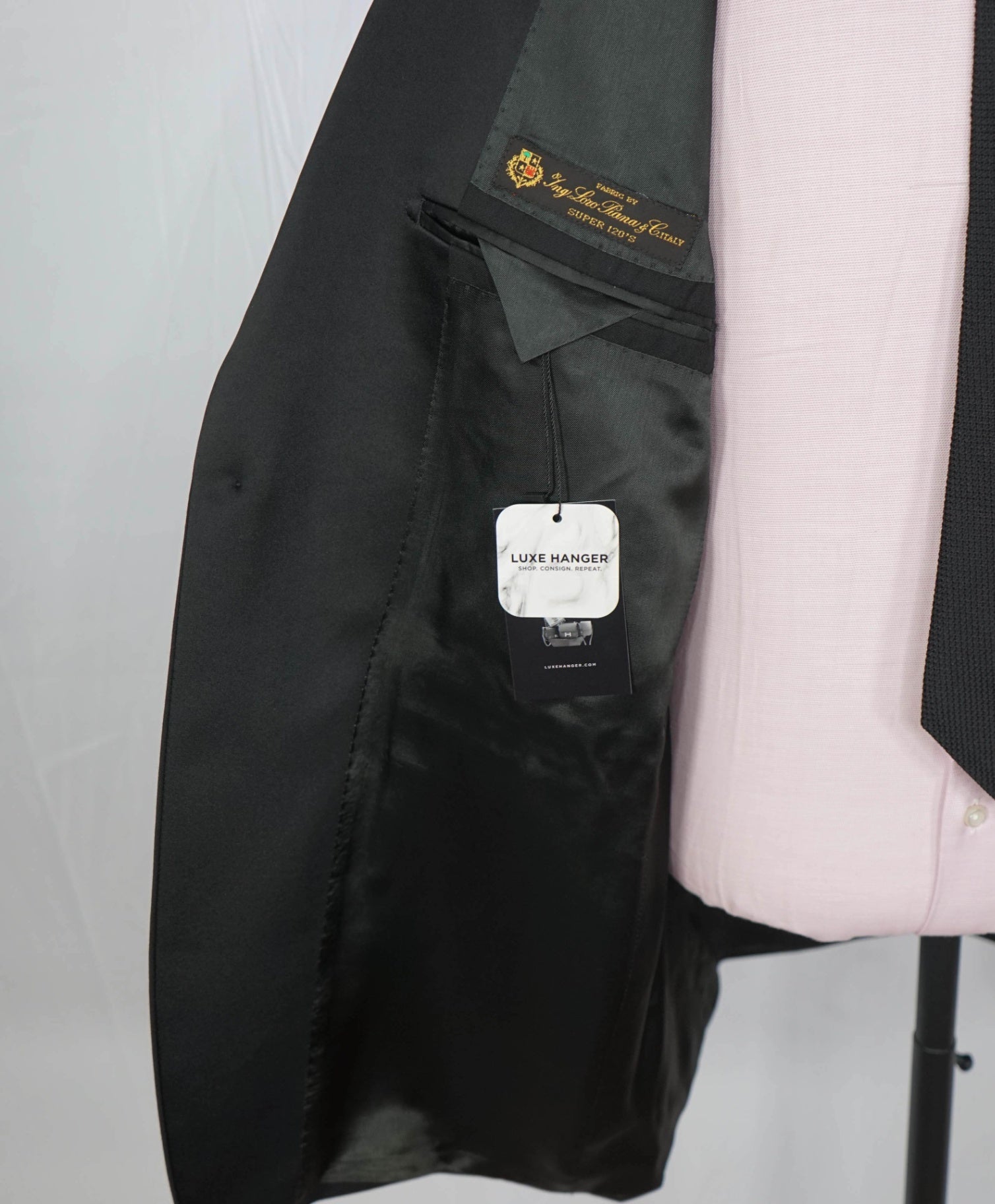 LORO PIANA For SFA - Black Super 120's Wool Dinner Jacket - 44L