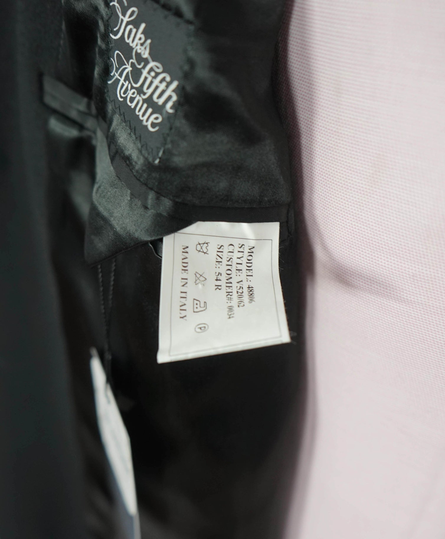$1,998 SAKS FIFTH AVENUE - Black Cashmere Topcoat - 44R