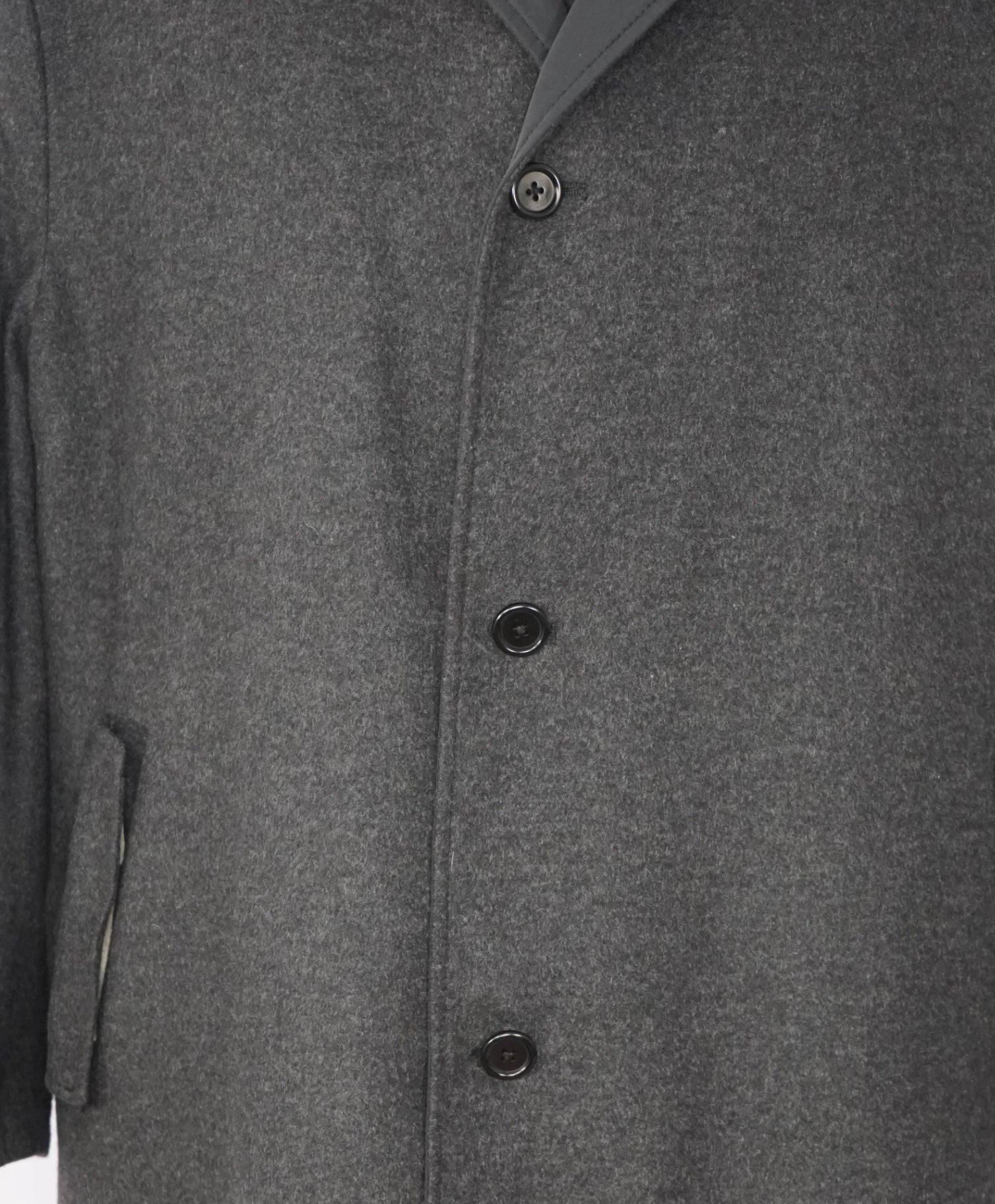 $1,195 SAKS FIFTH AVENUE - Gray Cashmere/Silk Reversible Coat - XXL