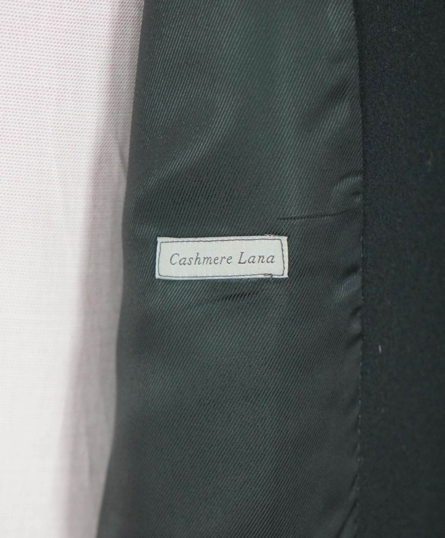 $3,550 CANALI - Solid Black Wool/Cashmere Overcoat - 46R