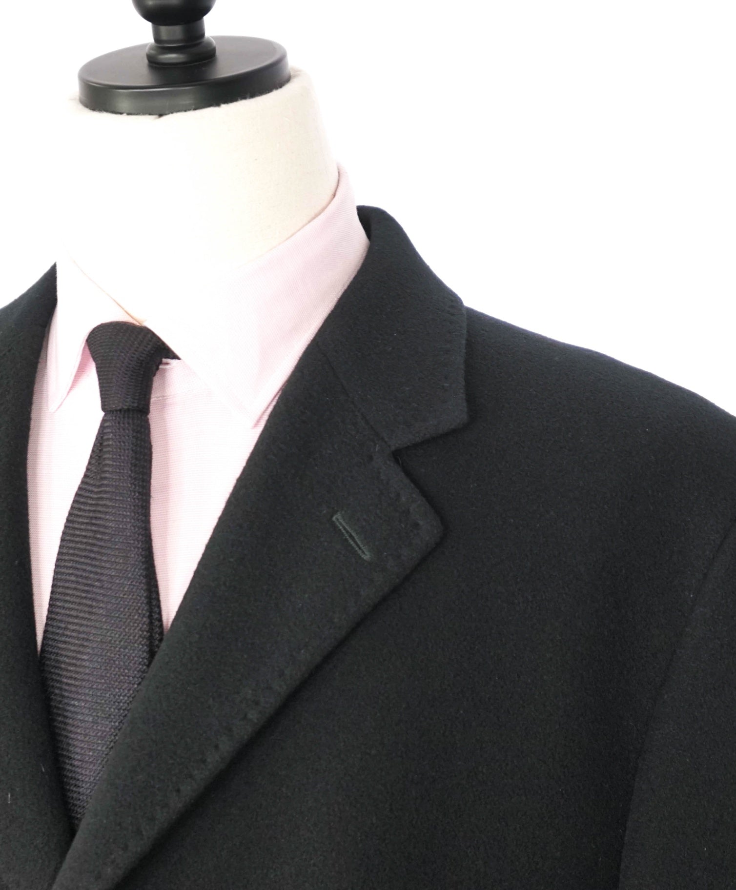 $1,998 SAKS FIFTH AVENUE - Black Cashmere Topcoat - 44R