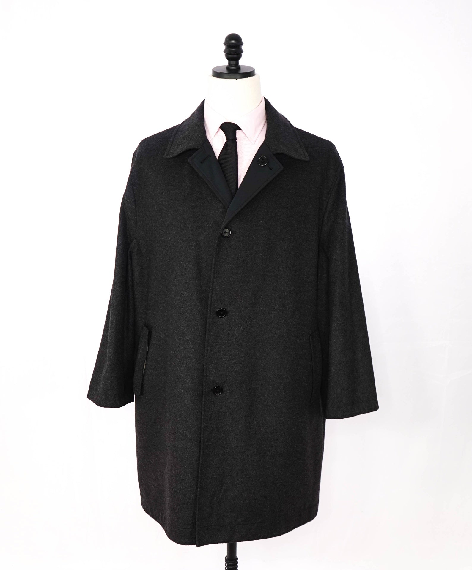 $1,195 SAKS FIFTH AVENUE - Gray Cashmere/Silk Reversible Coat - XXL