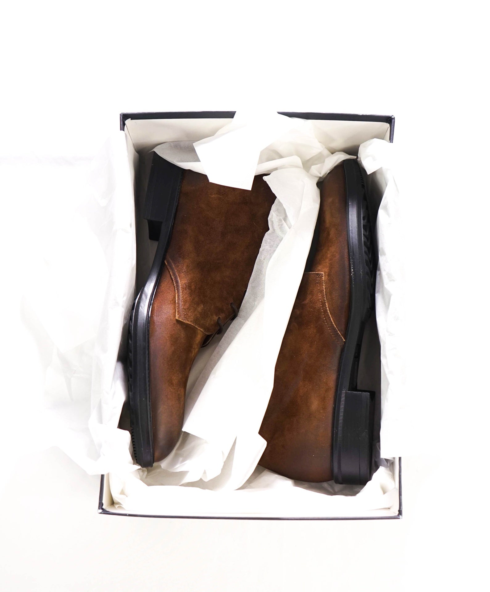 $975 DOUCAL'S - Brown Distressed Suede Chukka Boots - US 9 (42EU)