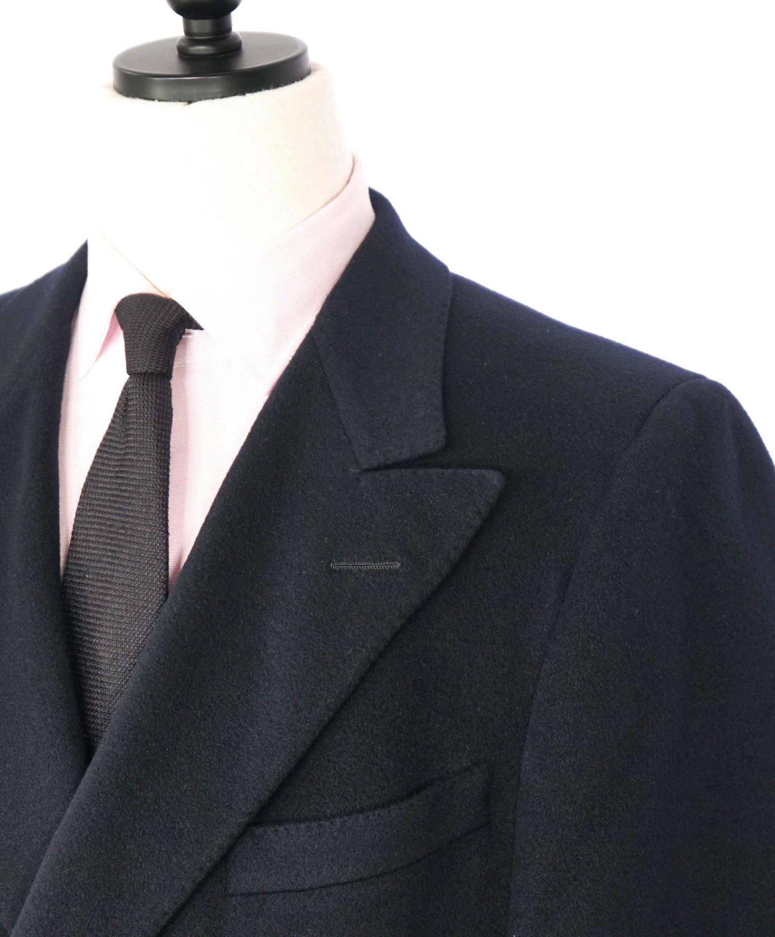 $1,795 HICKEY FREEMAN - Navy Cashmere CALF LENGTH Overcoat - 42R