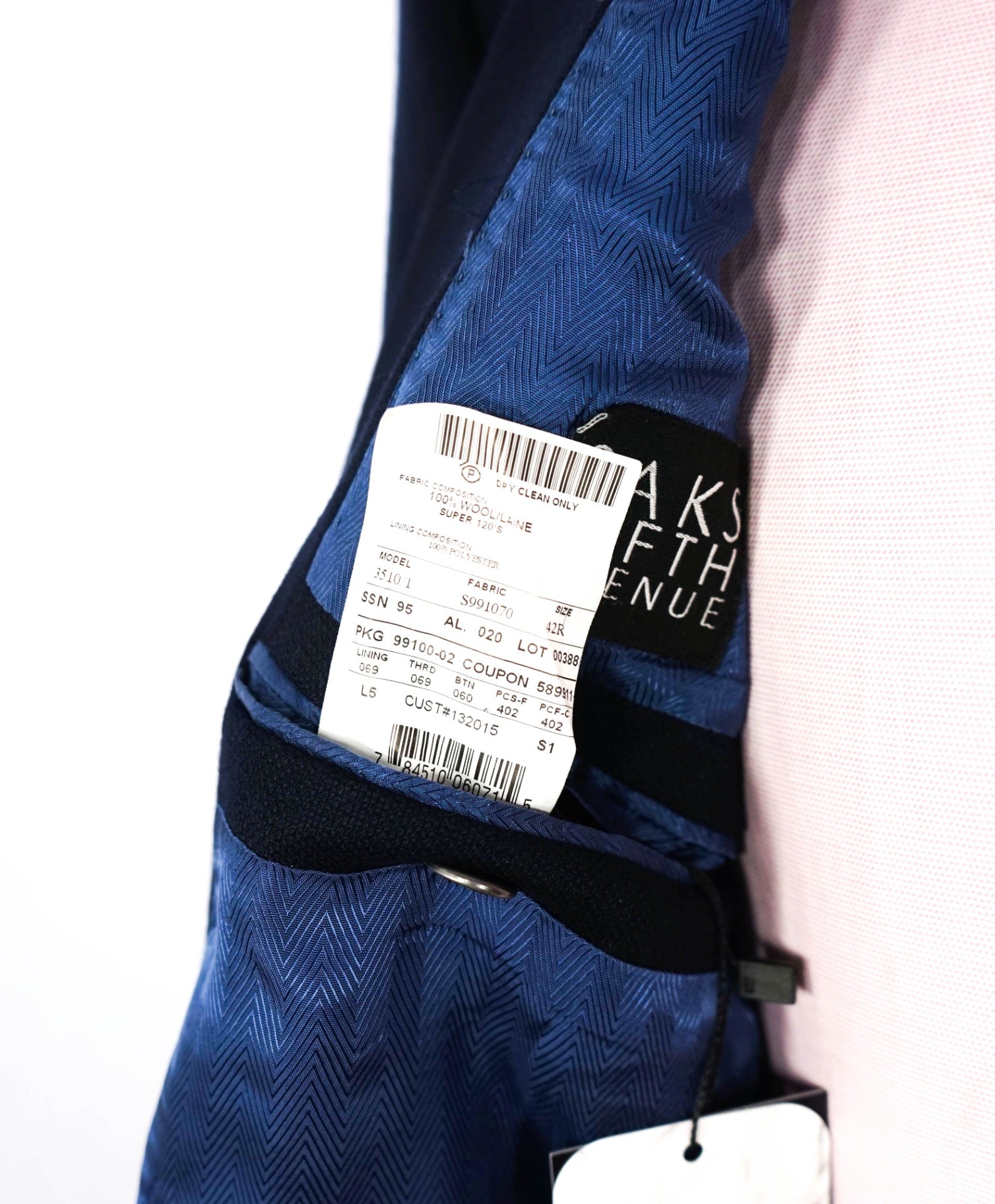 $798 LORO PIANA For  SFA - Navy Blue Woven Wool Blazer - 42R