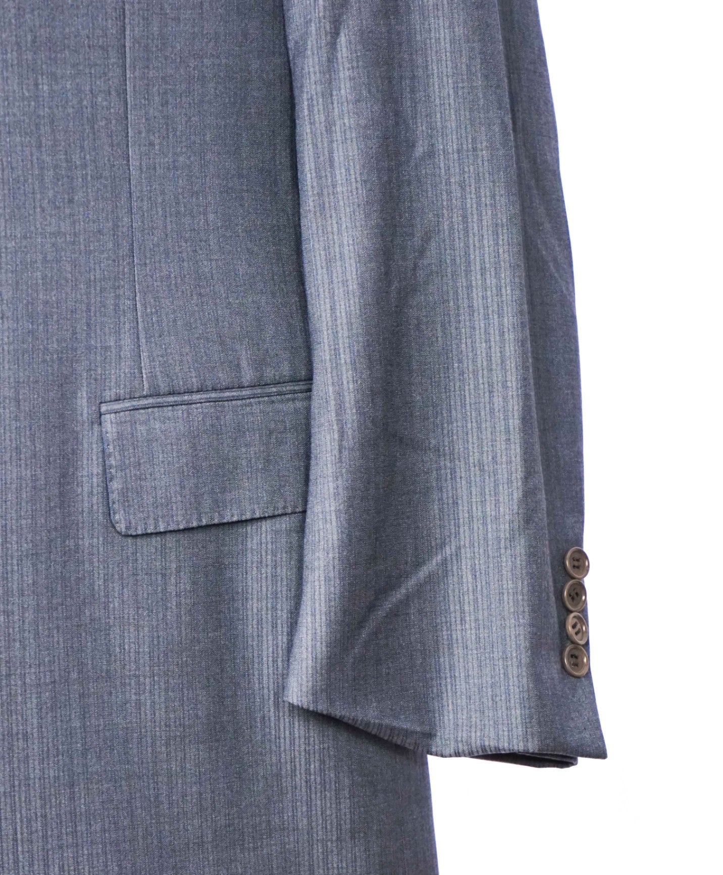 $2,695 CANALI - Gray/Navy Blue Stripe Wool Suit - 46R