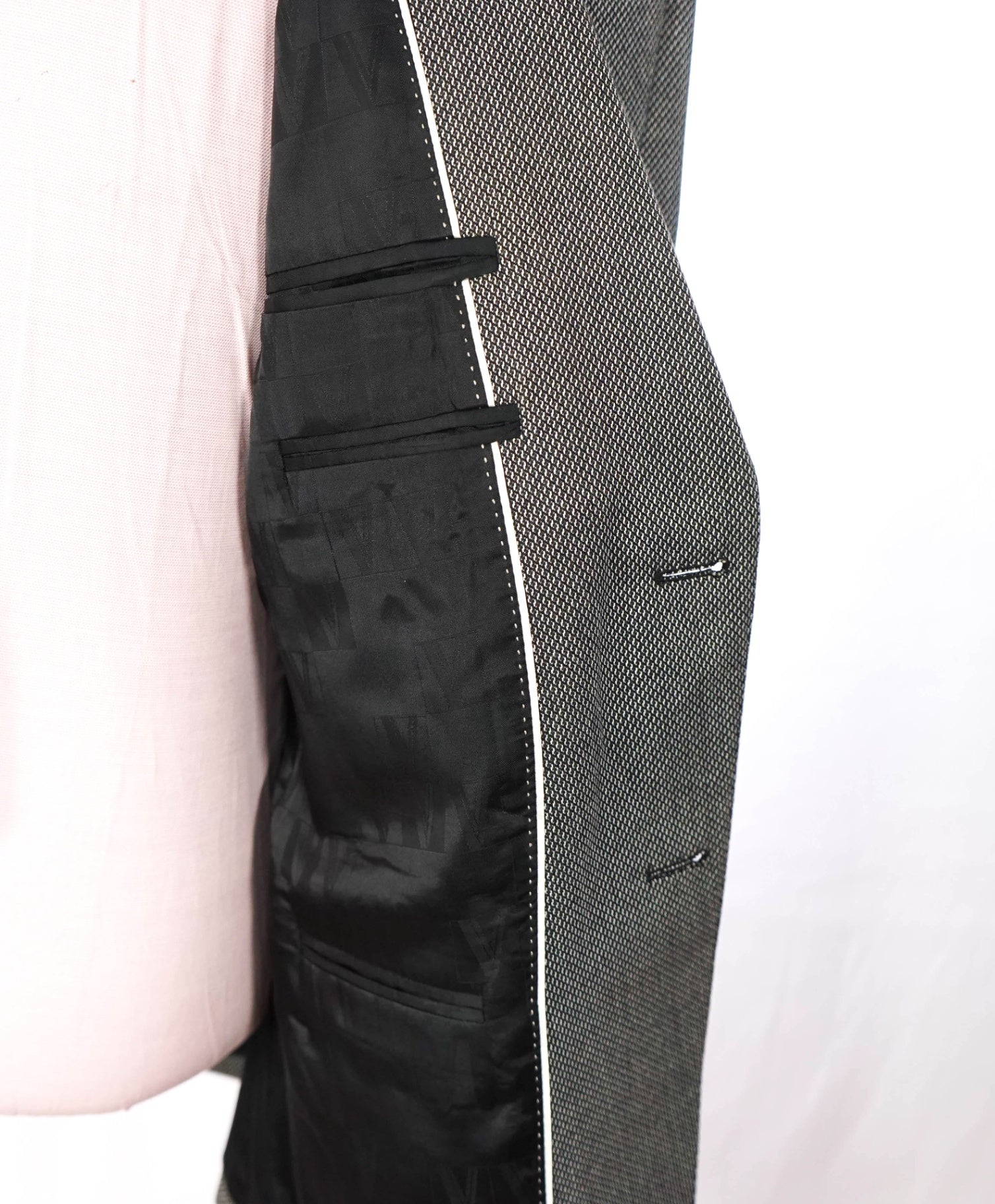 $695 VERSACE - Gray Sharkskin Bamboo Blazer - 42S