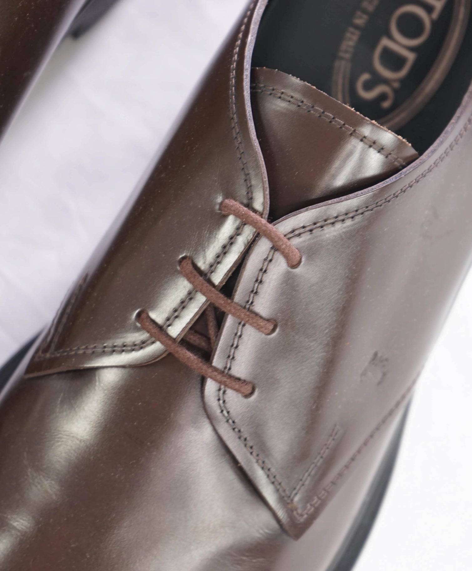 $750 TOD'S - Brown Leather Lug-Sole Derby - US 12.5 (11.5UK)