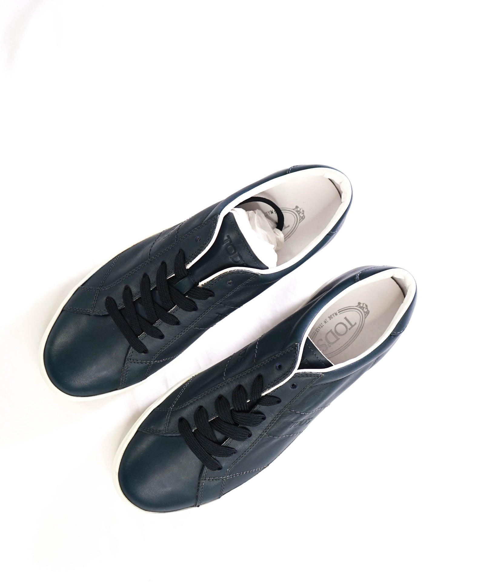 $750 TOD'S - Blue Leather Sneakers - US 9.5 (UK8.5)
