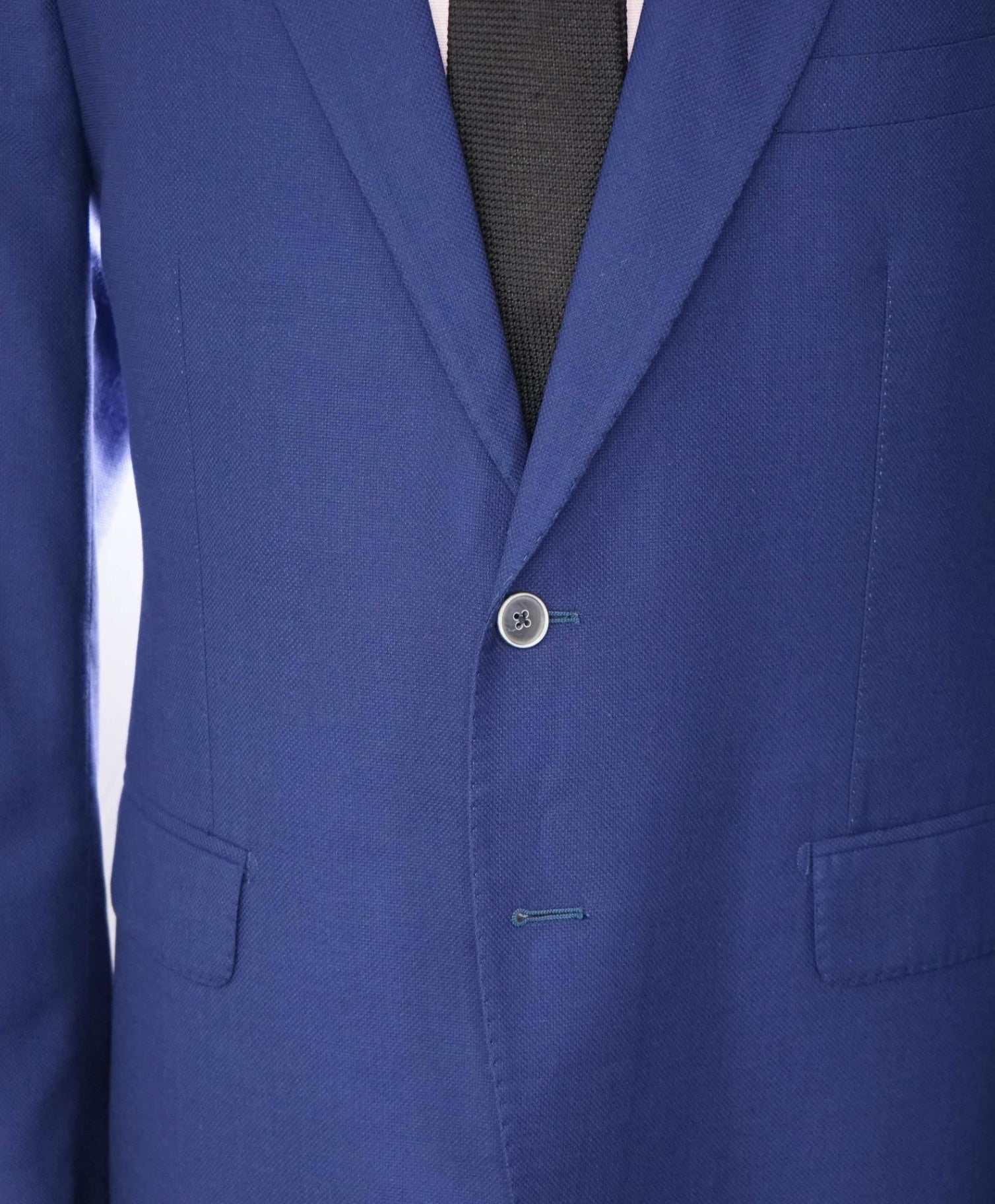 $998 ZEGNA For SFA - Navy Blue Woven Wool/Silk Blazer - 44R