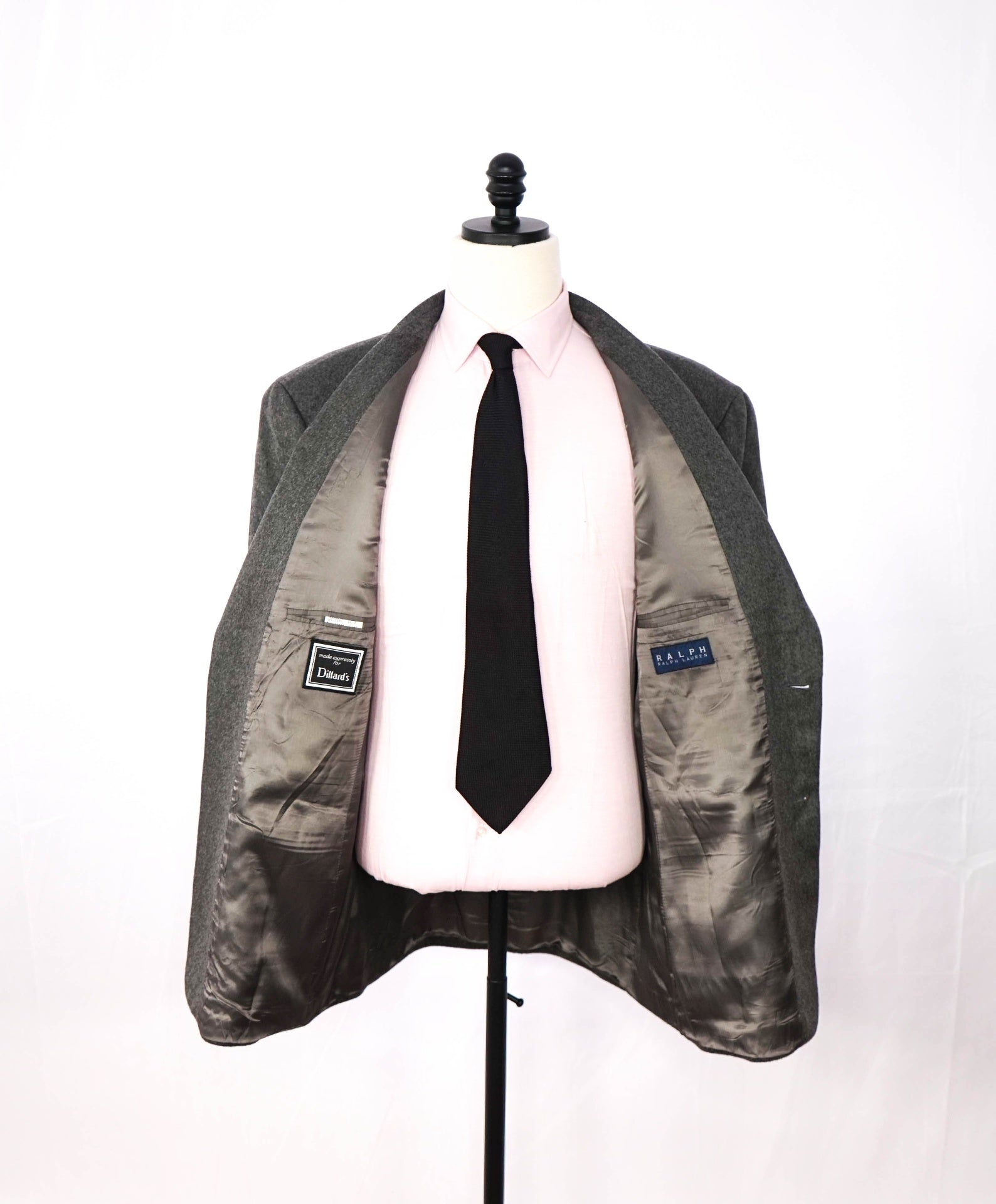 $795 RALPH LAUREN - VINTAGE Gray 100% Cashmere Blazer - 44R