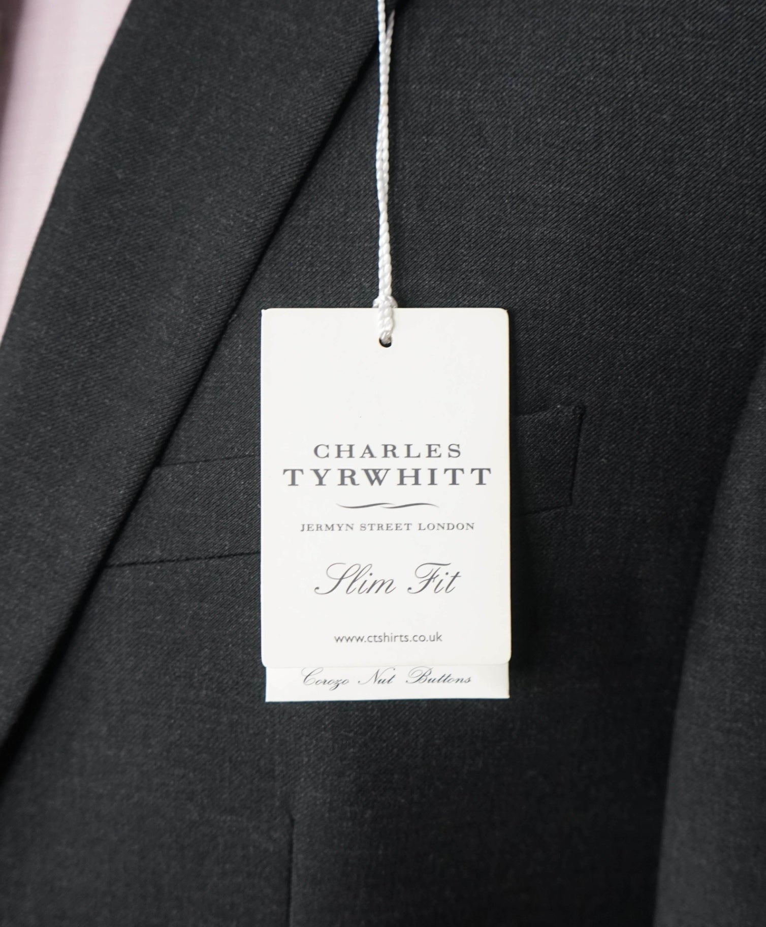 $420 CHARLES TYRWHITT - Solid Gray Super 110 Wool Blazer - 40L