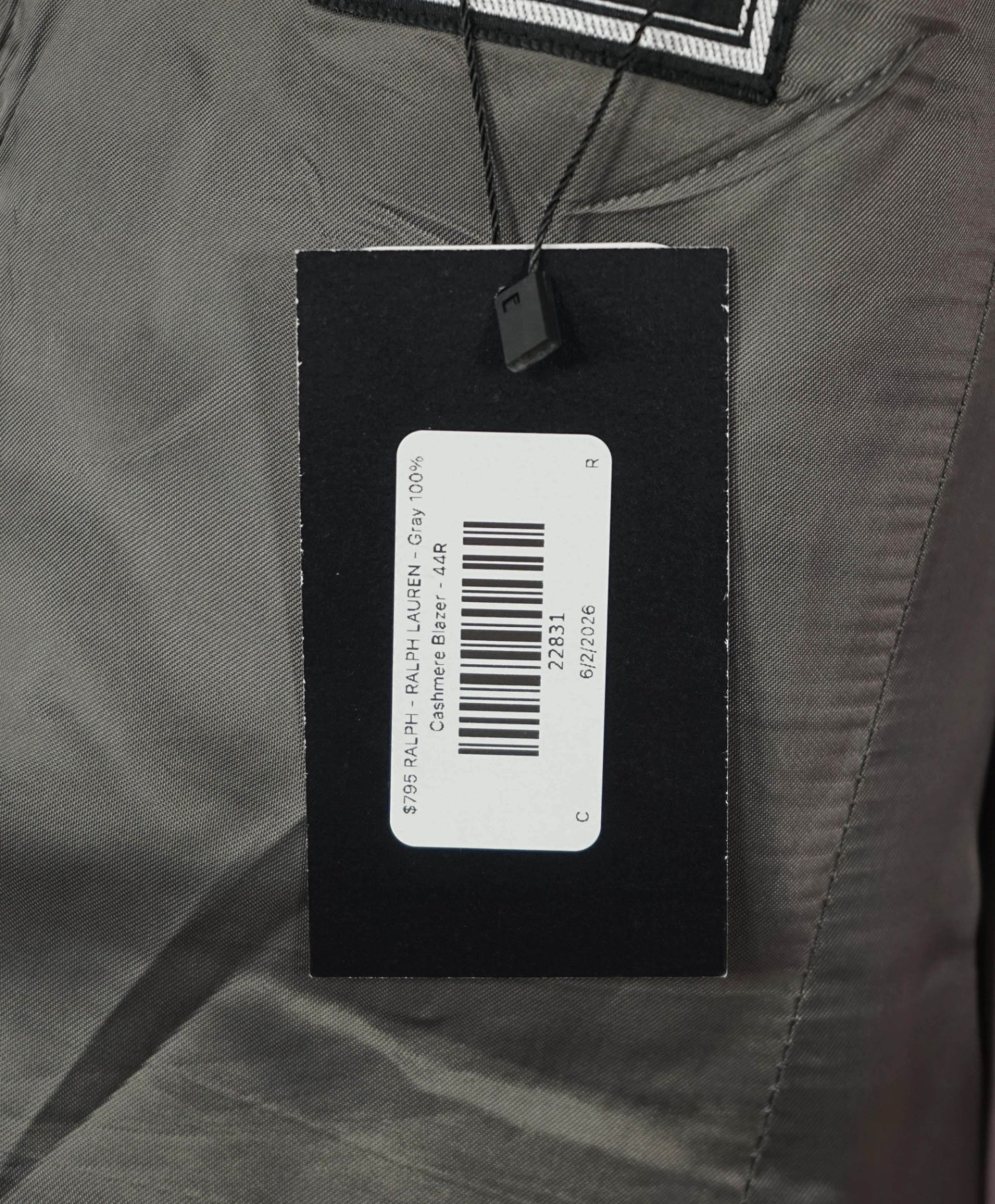 $795 RALPH LAUREN - VINTAGE Gray 100% Cashmere Blazer - 44R
